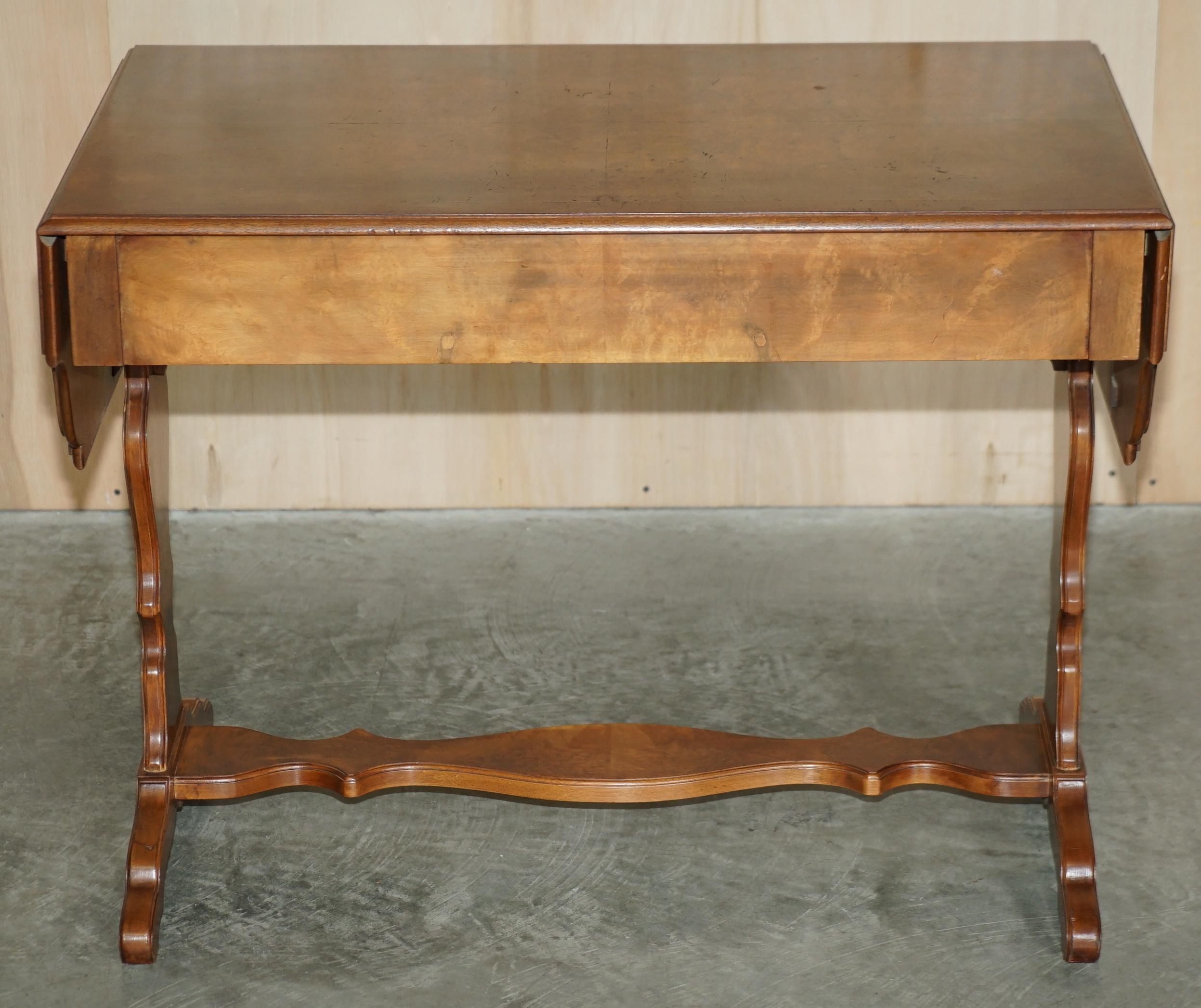 Vintage Bevan Funnell Burr Walnut Extending Sofa / Occasional Table Nice Timber For Sale 2