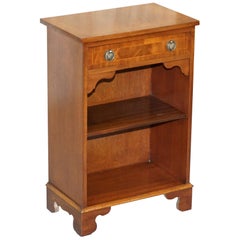 Vintage Bevan Funnell Flamed Hardwood Side Table Cabinet Bookcase Single Drawer
