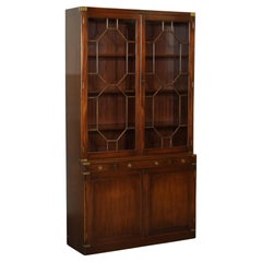 Vintage BEVAN FUNNELL MILITARY CAMPAIGN ASTRAL GLAZED LIBRARY DISPLAY CABiNET