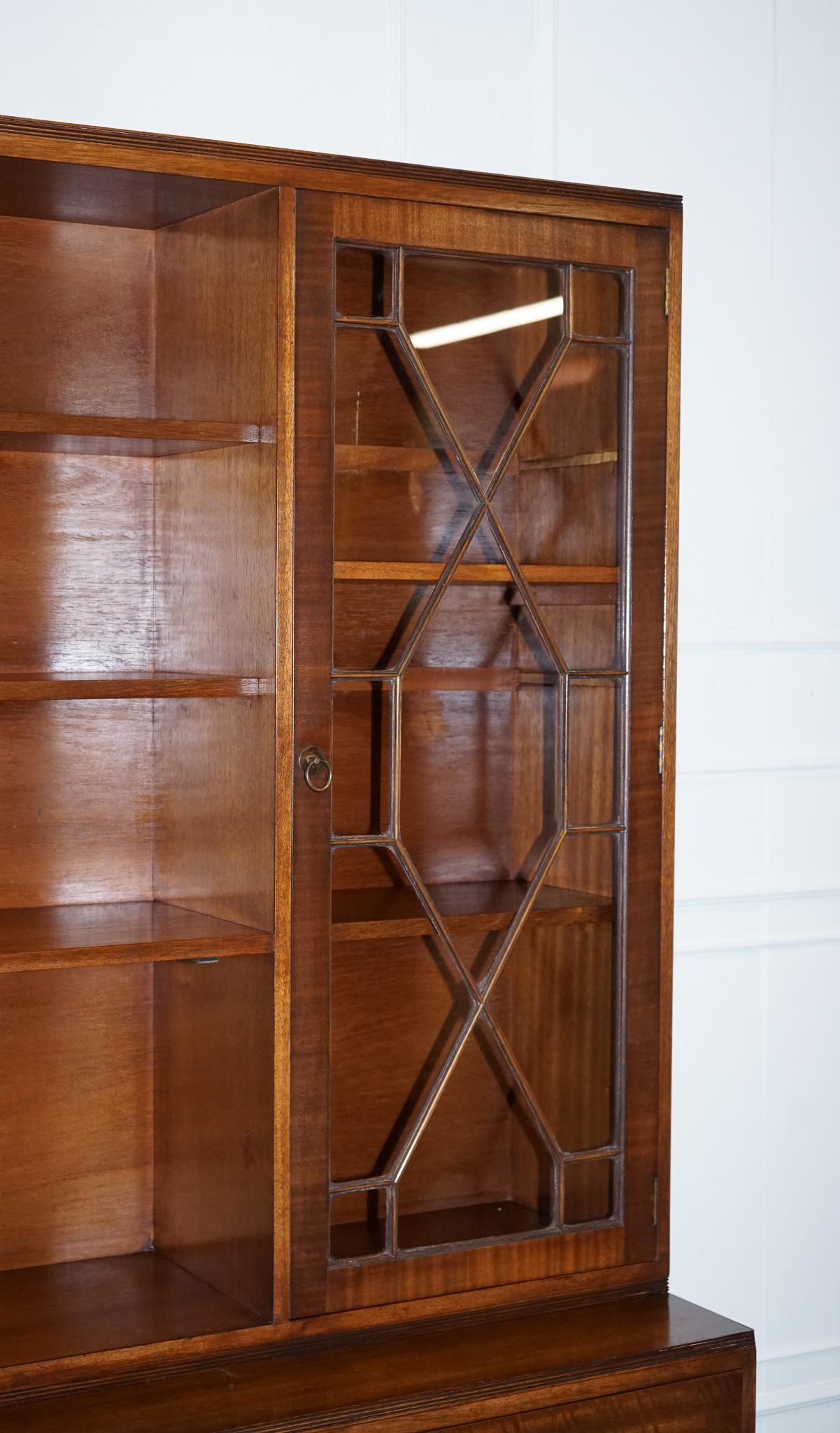20th Century Vintage Bevan Funnell Military Campaign Bookcase with Embossed Leather Doors For Sale