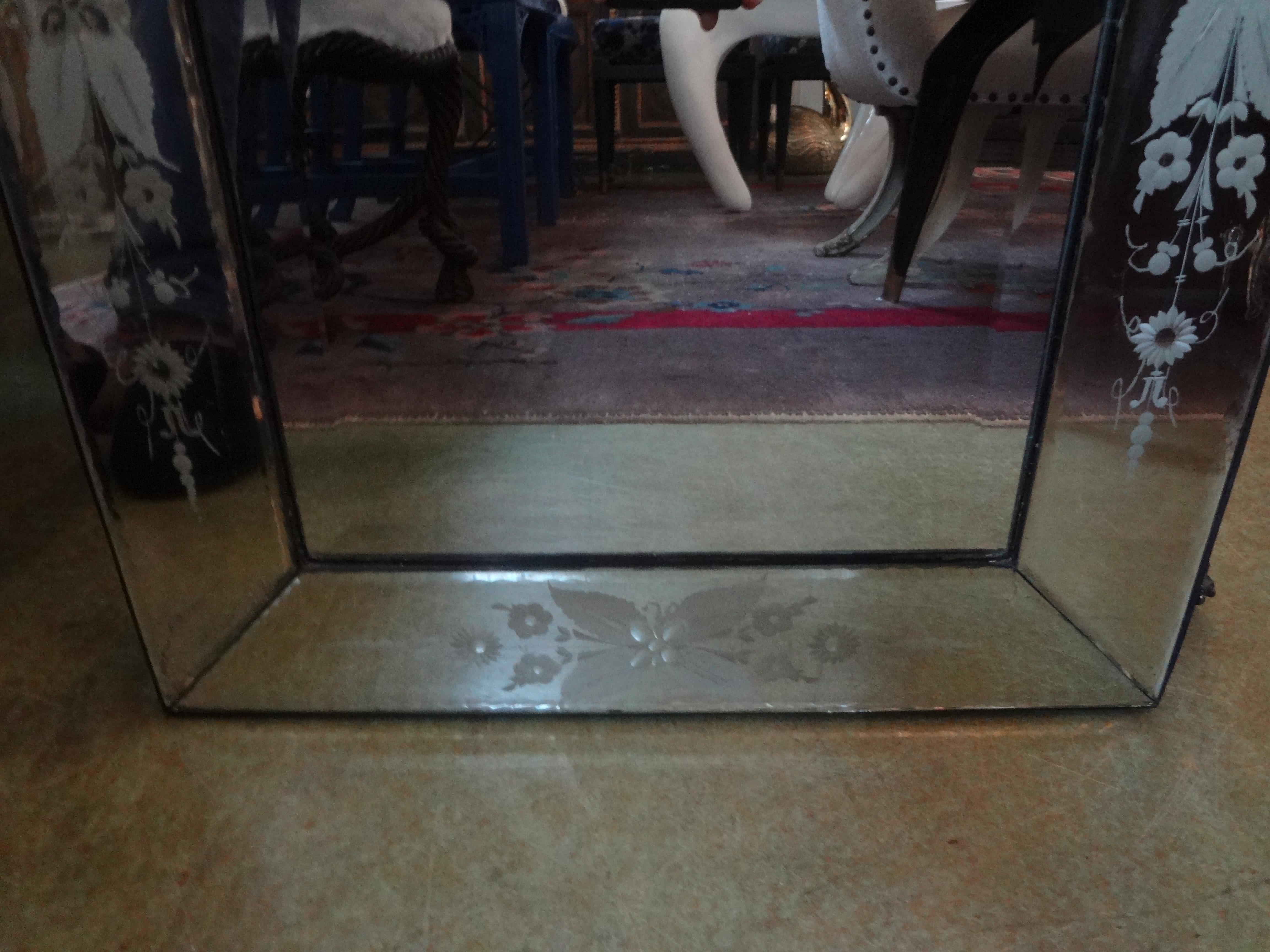 Vintage Beveled and Etched Venetian Mirror 2