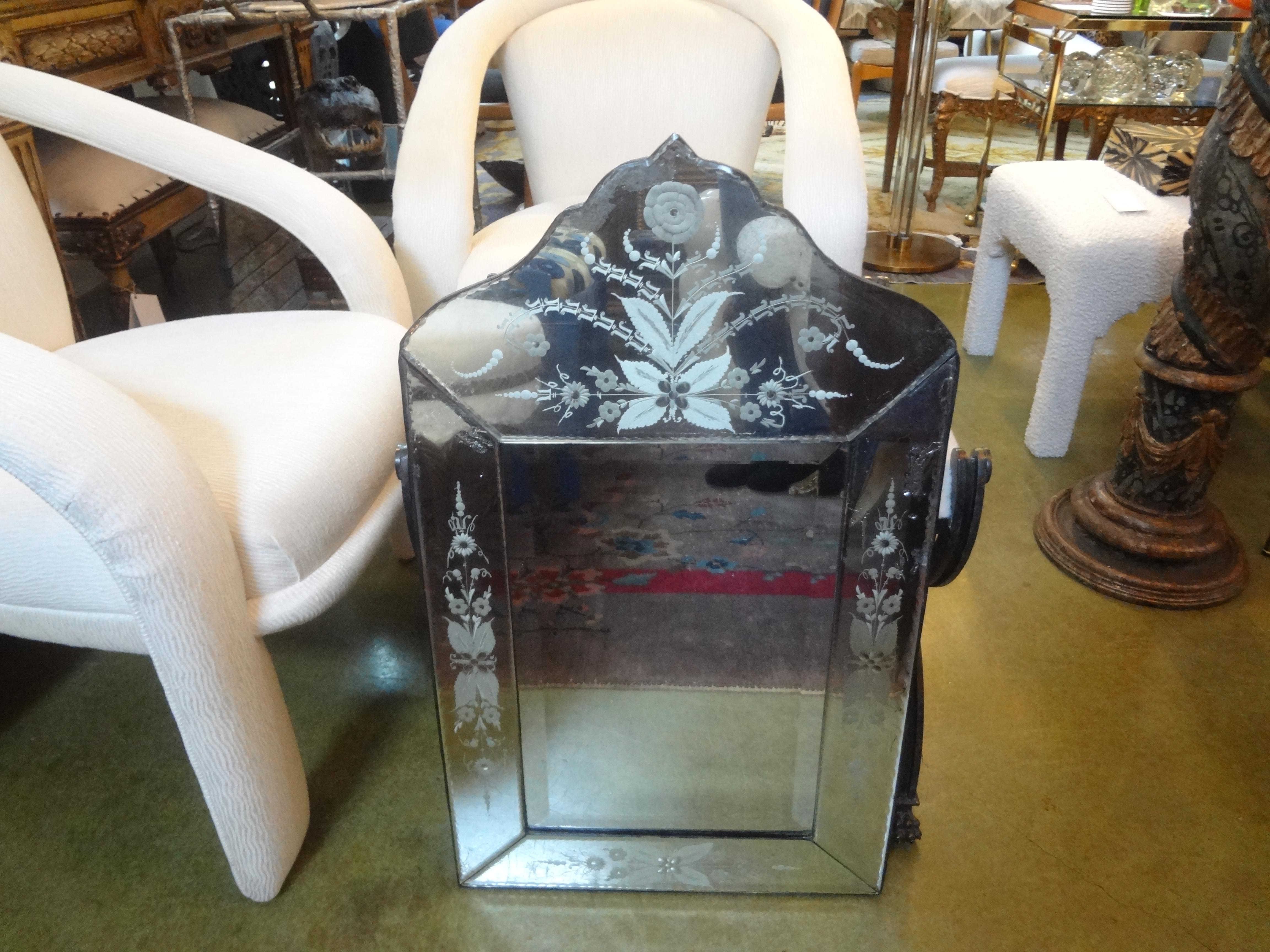 Vintage Beveled and Etched Mirror at 1stDibs beveled