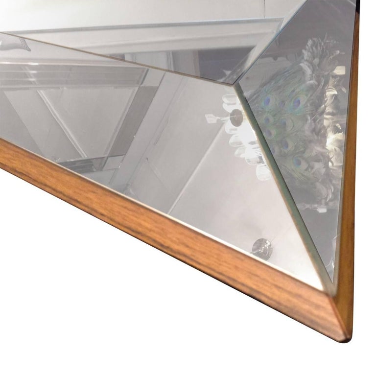 Vintage Bevelled Glass Triangle Wall Mirror at 1stDibs