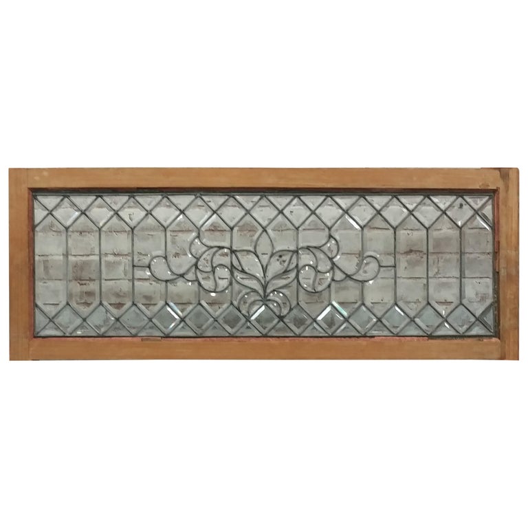 unique 19th century Stained glass / Beveled Glass Transom Window at 1stDibs