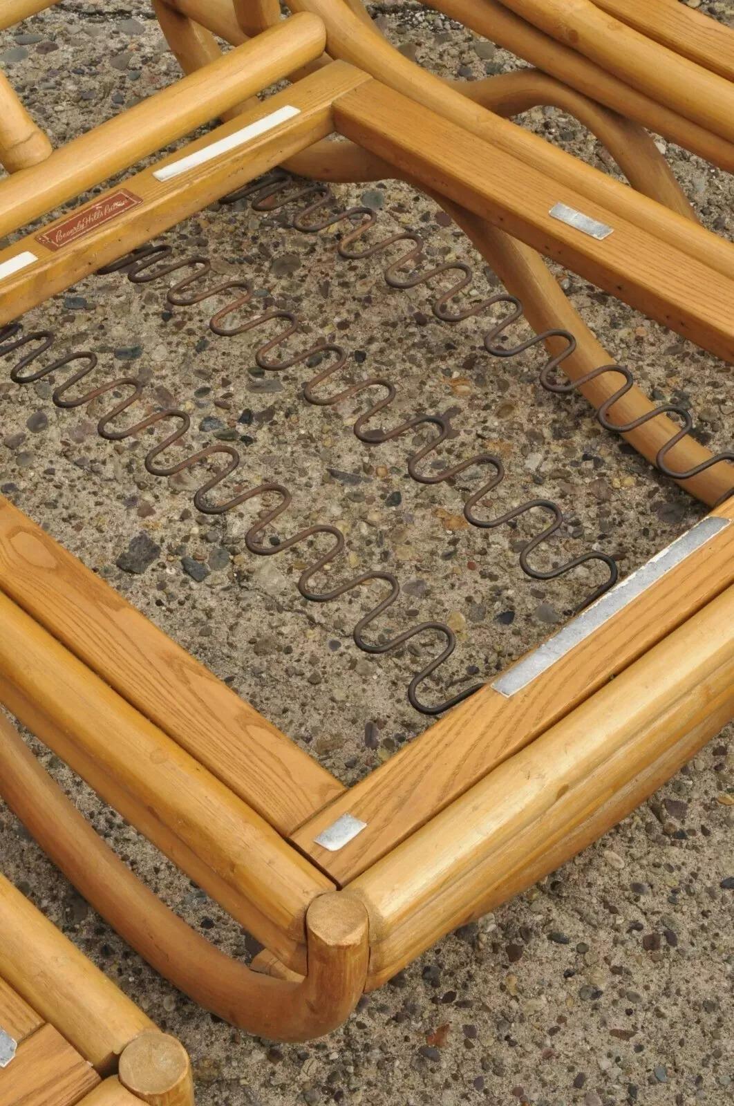 Vintage Beverly Hills Rattan Bamboo Pretzel Sunroom Living Room Sofa Set - 5 Pcs For Sale 2