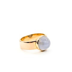 Vintage Bezel-set Moonstone Ring in 14k Yellow Gold