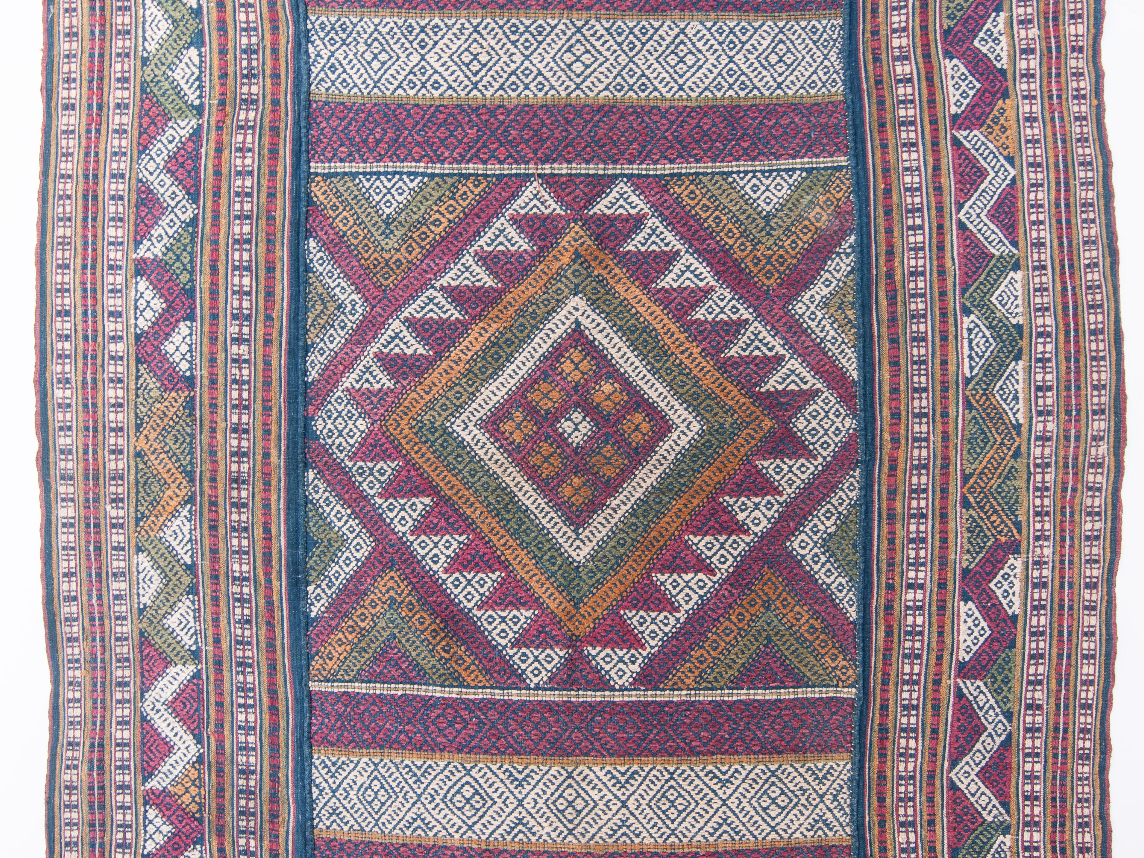 Vegetable Dyed Vintage Bhutanese Ceremonial Silk Textile, Chagsi Pangkheb, Early 20th Century