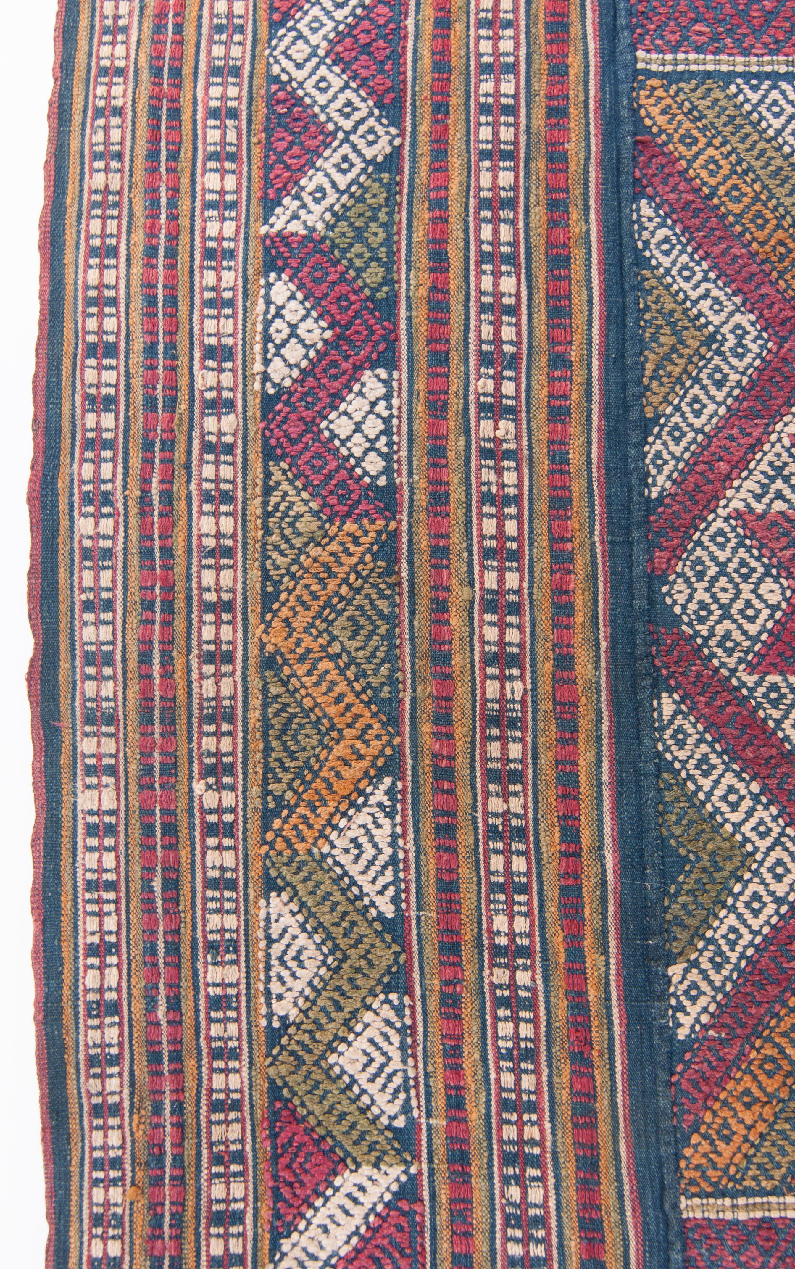 Cotton Vintage Bhutanese Ceremonial Silk Textile, Chagsi Pangkheb, Early 20th Century