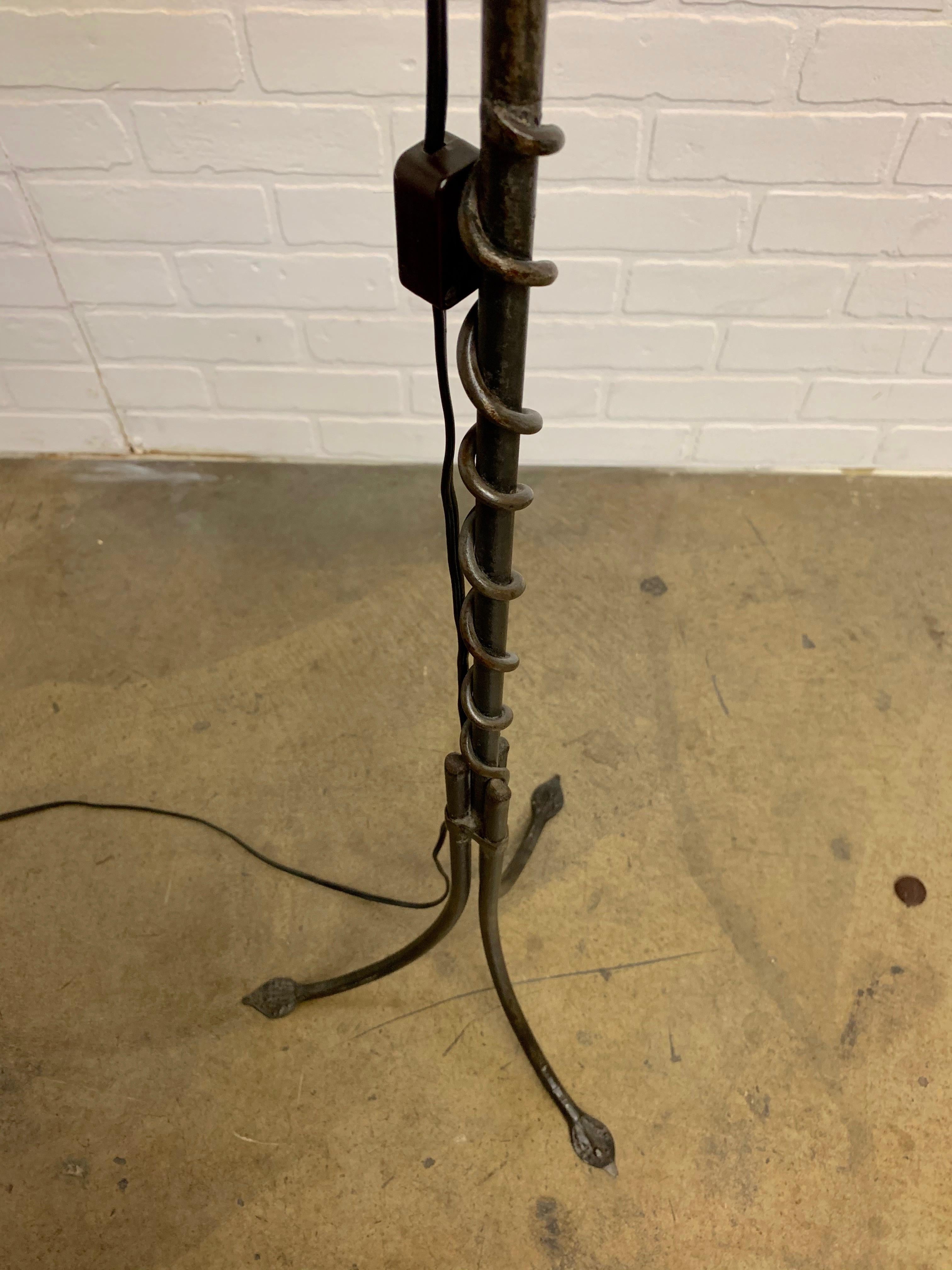 Iron Vintage Bi-Centennial Punched Tin Floor lamp by R.L. Strong