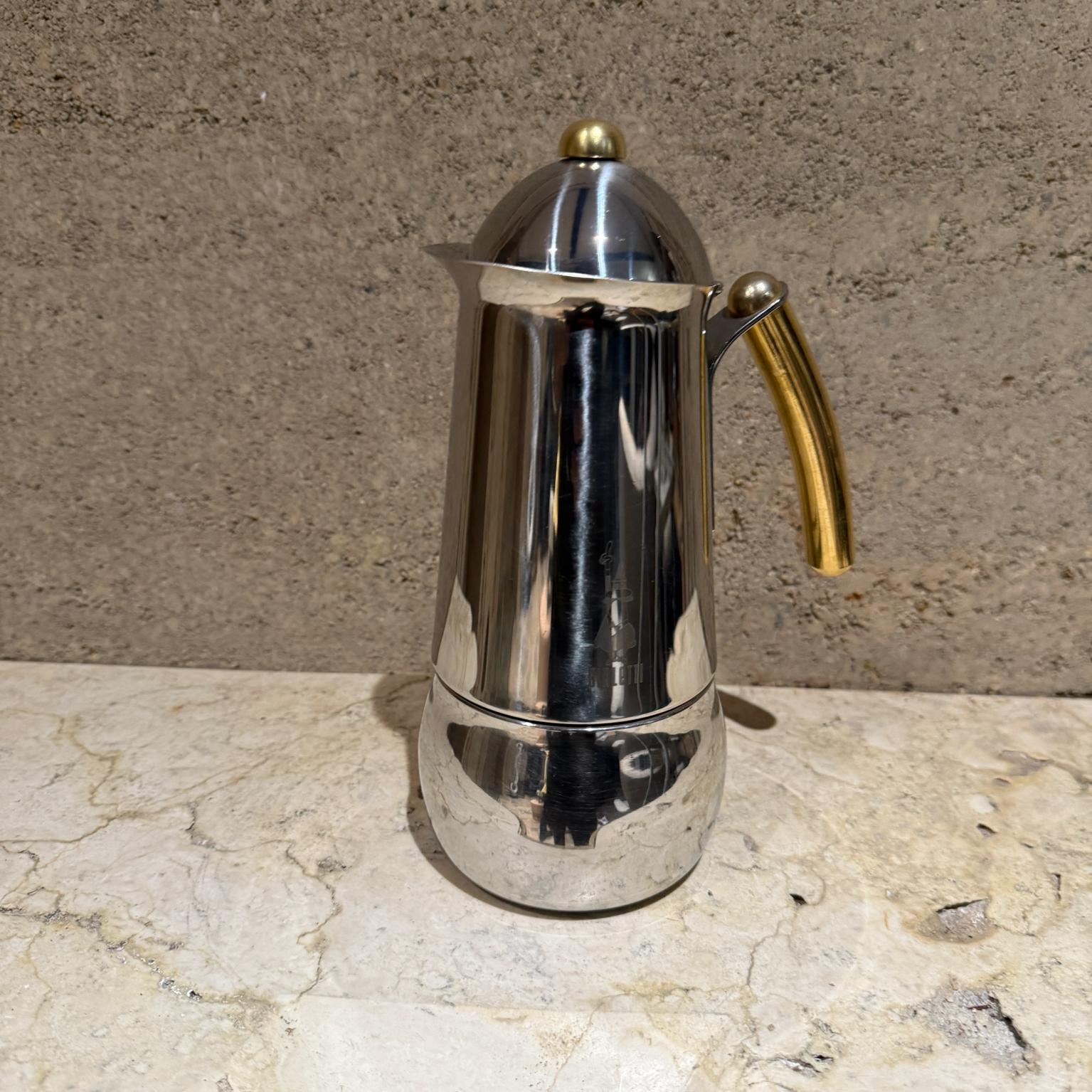 Polished Vintage Bialetti Moka Expresso Machine Italy Post Modern For Sale