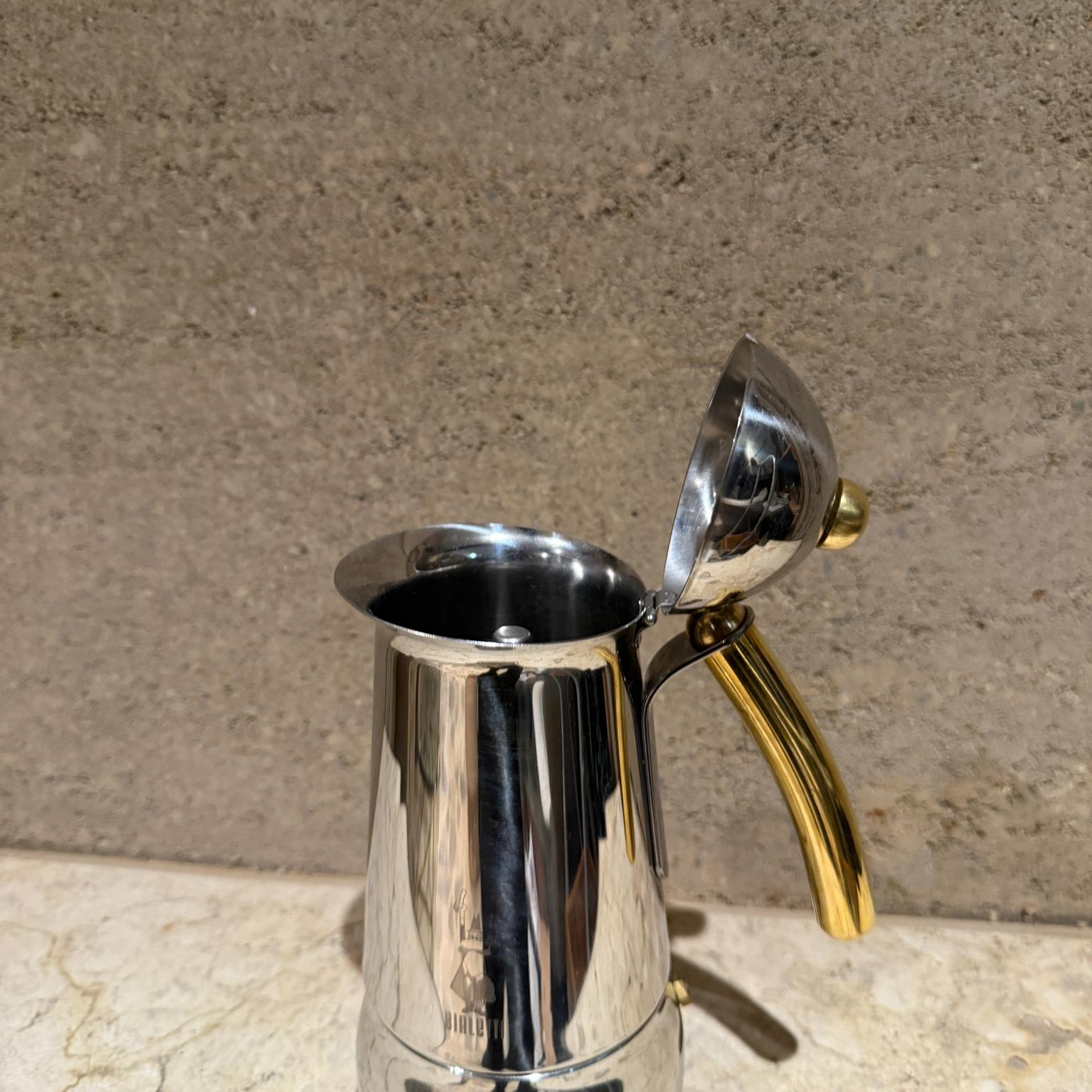 Brass Vintage Bialetti Moka Expresso Machine Italy Post Modern For Sale