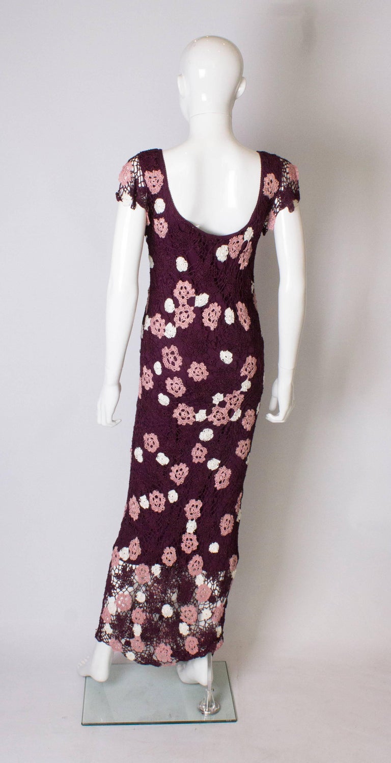 Vintage Bias Cut Crochet Dress at 1stDibs
