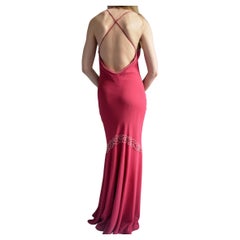 Vintage Bias-Cut Open-Back Beaded Mermaid Gown
