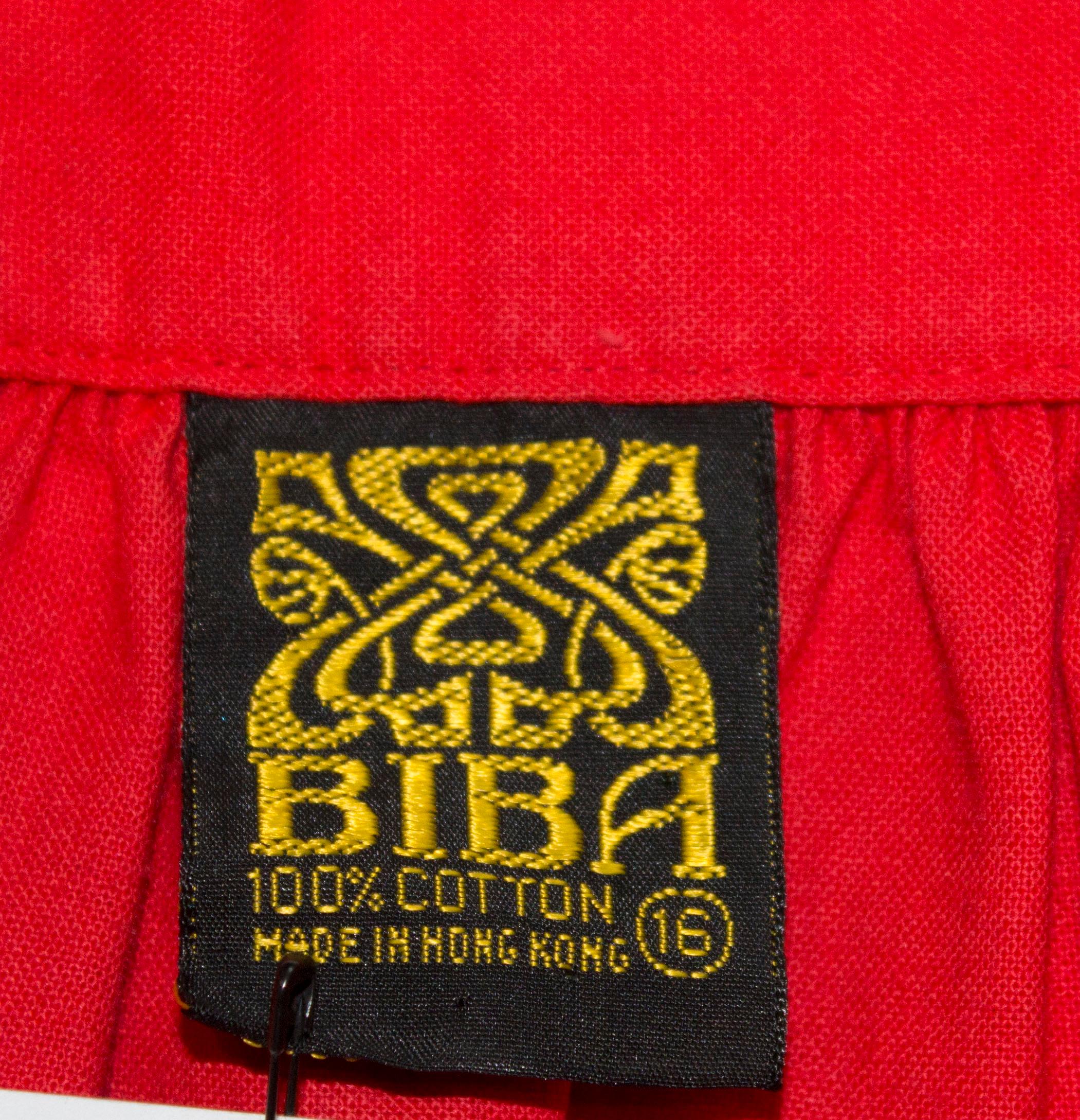 Women's Vintage Biba Cotton Skirt with Pockets
