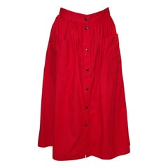 Vintage Biba Red Cotton Skirt