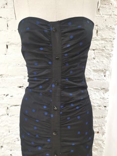 Vintage Bibi la Luna black blue pois dress