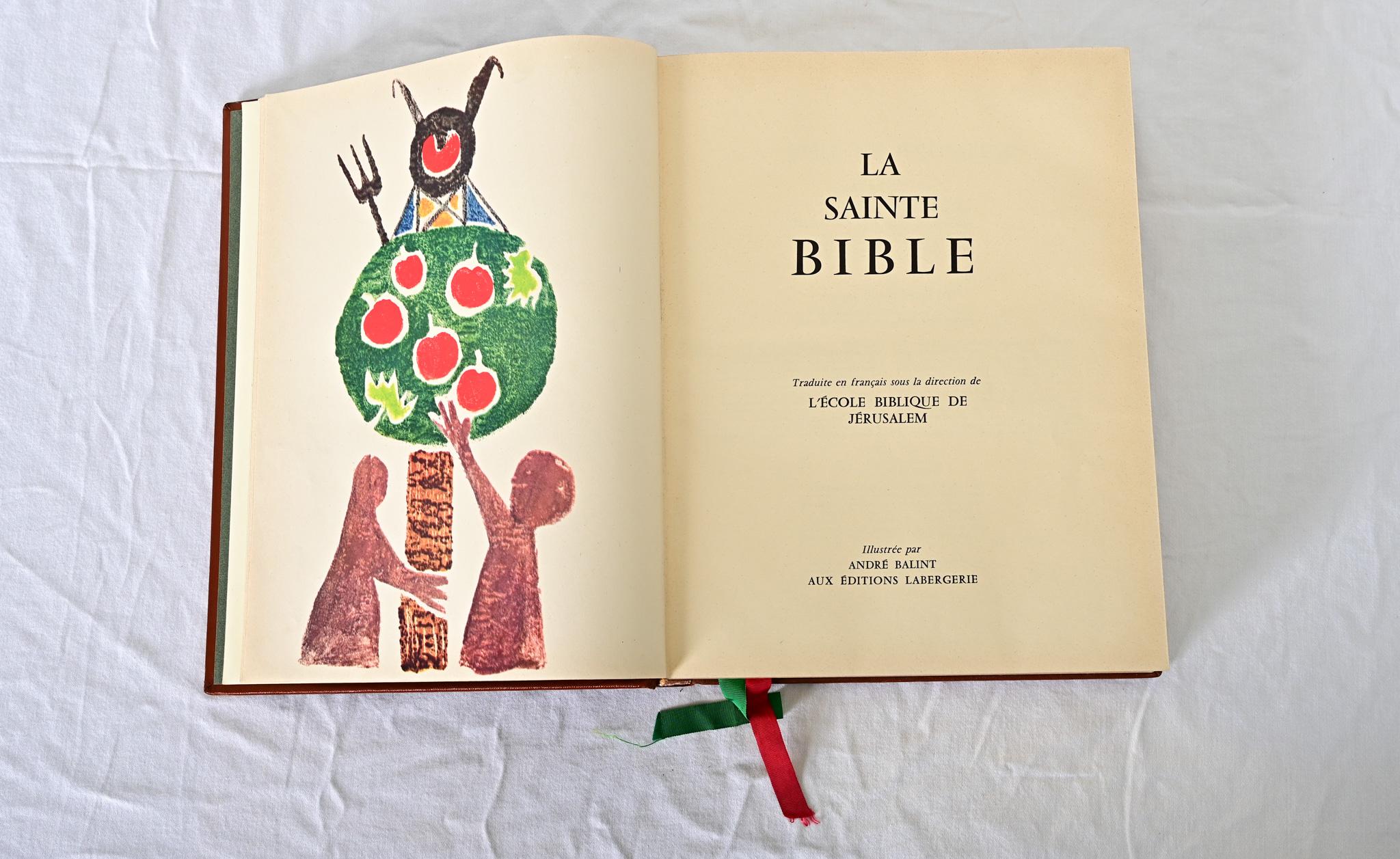 Français Bible vintage illustrée par Endre Balint 1966 en vente