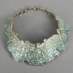 Vintage BICHE DE BERE Geometric Enamel Wide Choker Necklace