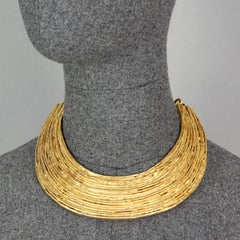 BICHE DE BERE Collier ras du cou vintage à col patiné côtelé