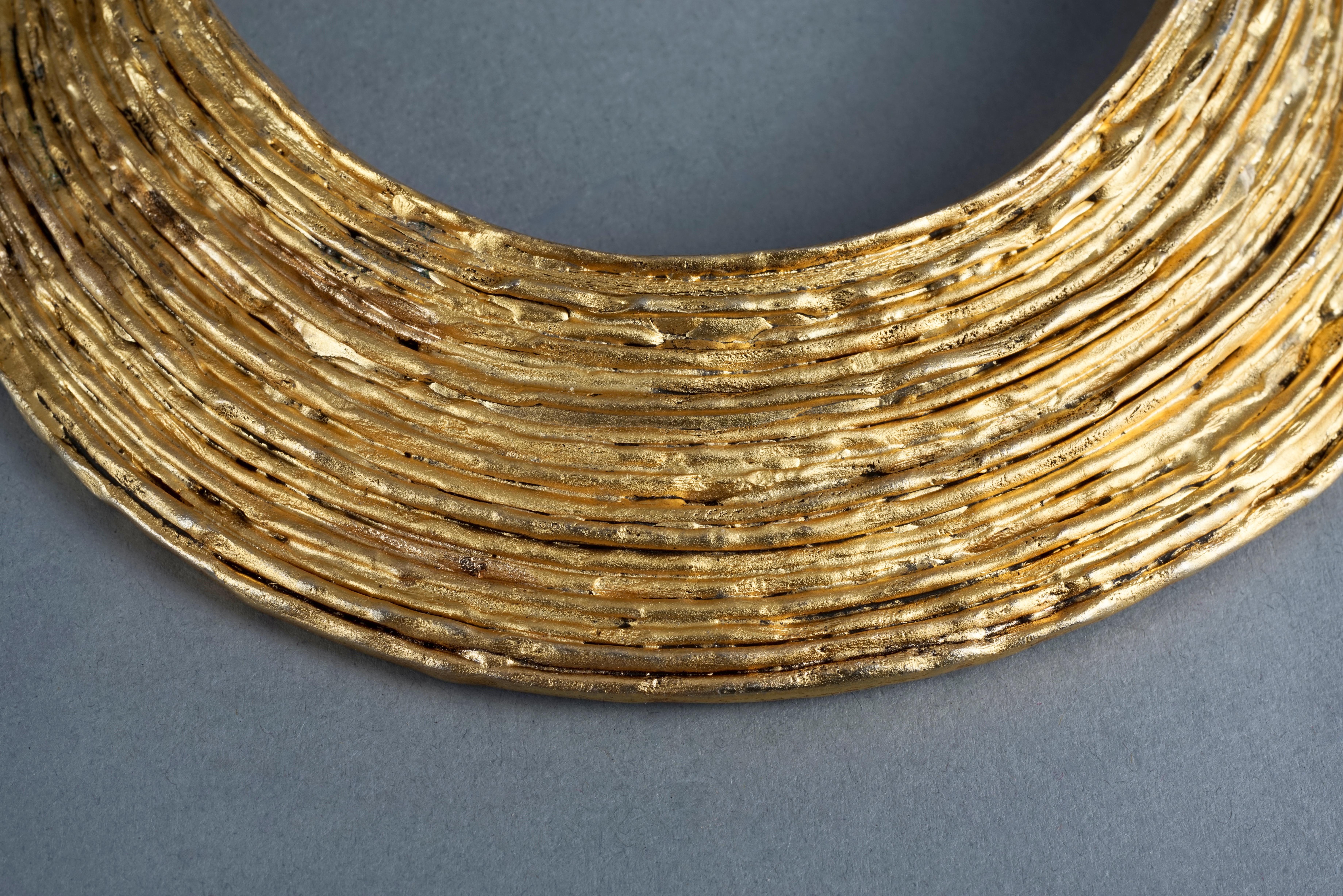Vintage BICHE DE BERE Ribbed Patinated Collar Choker Necklace 4