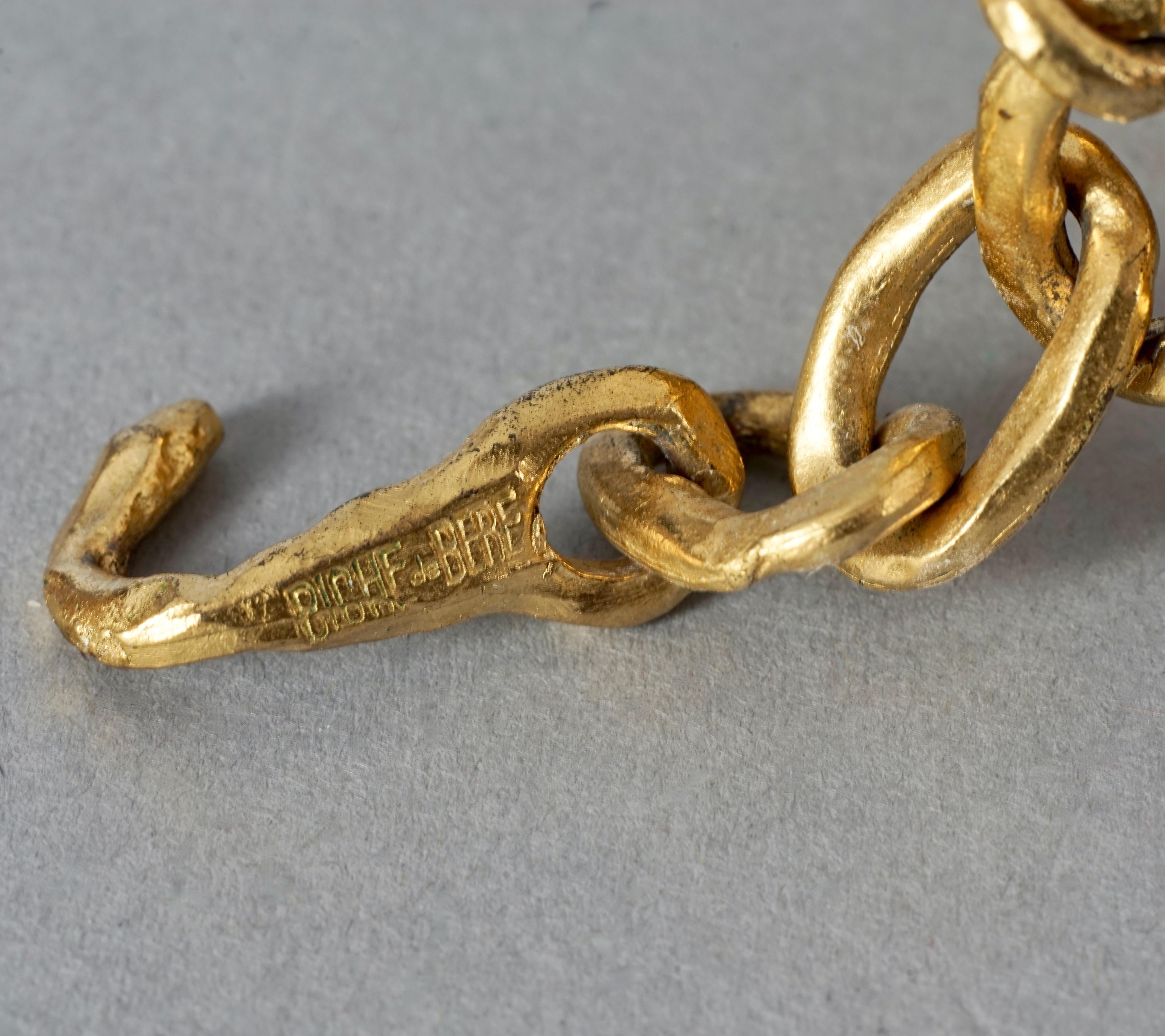 Vintage BICHE DE BERE Wide Textured Collar Choker Necklace For Sale 3