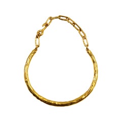 Vintage Biche De Berre Rigid Gold Tone Choker Circa 1980s