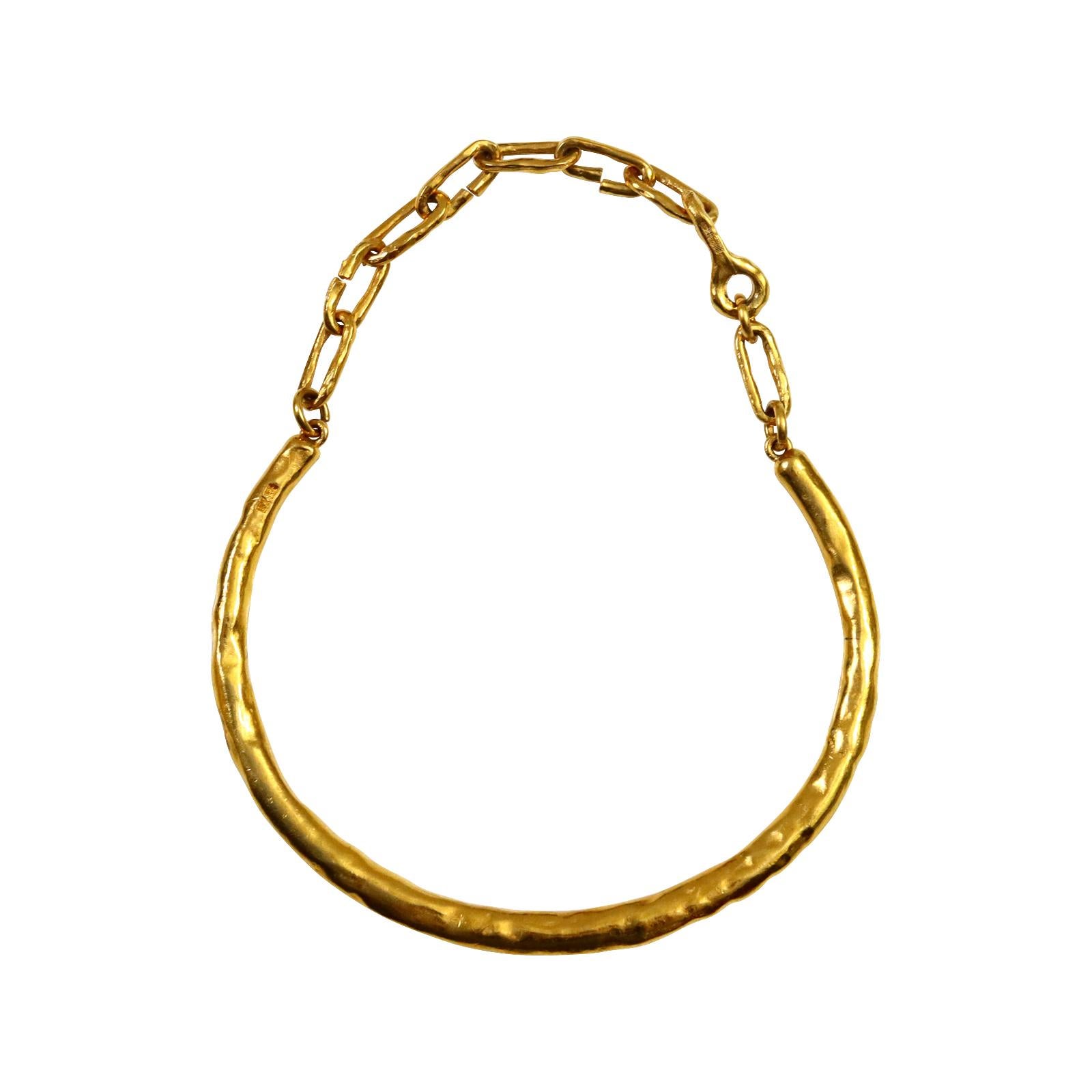 Vintage Biche De Berre Rigid Gold Tone Choker. Can be worn alone or with something dangling. A great layering piece to have.   The inside of the choker is 11