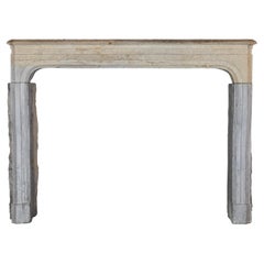 Vintage Bicolor French Country Original Antique Fireplace Surround