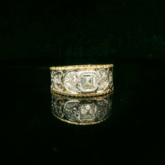 Vintage bicolore GIA certified 1 Carat Diamond ring
