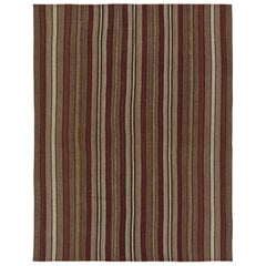 Kilim persan vintage Bidjar Palas en beige-brun et rayures rouges par Rug & Kilim