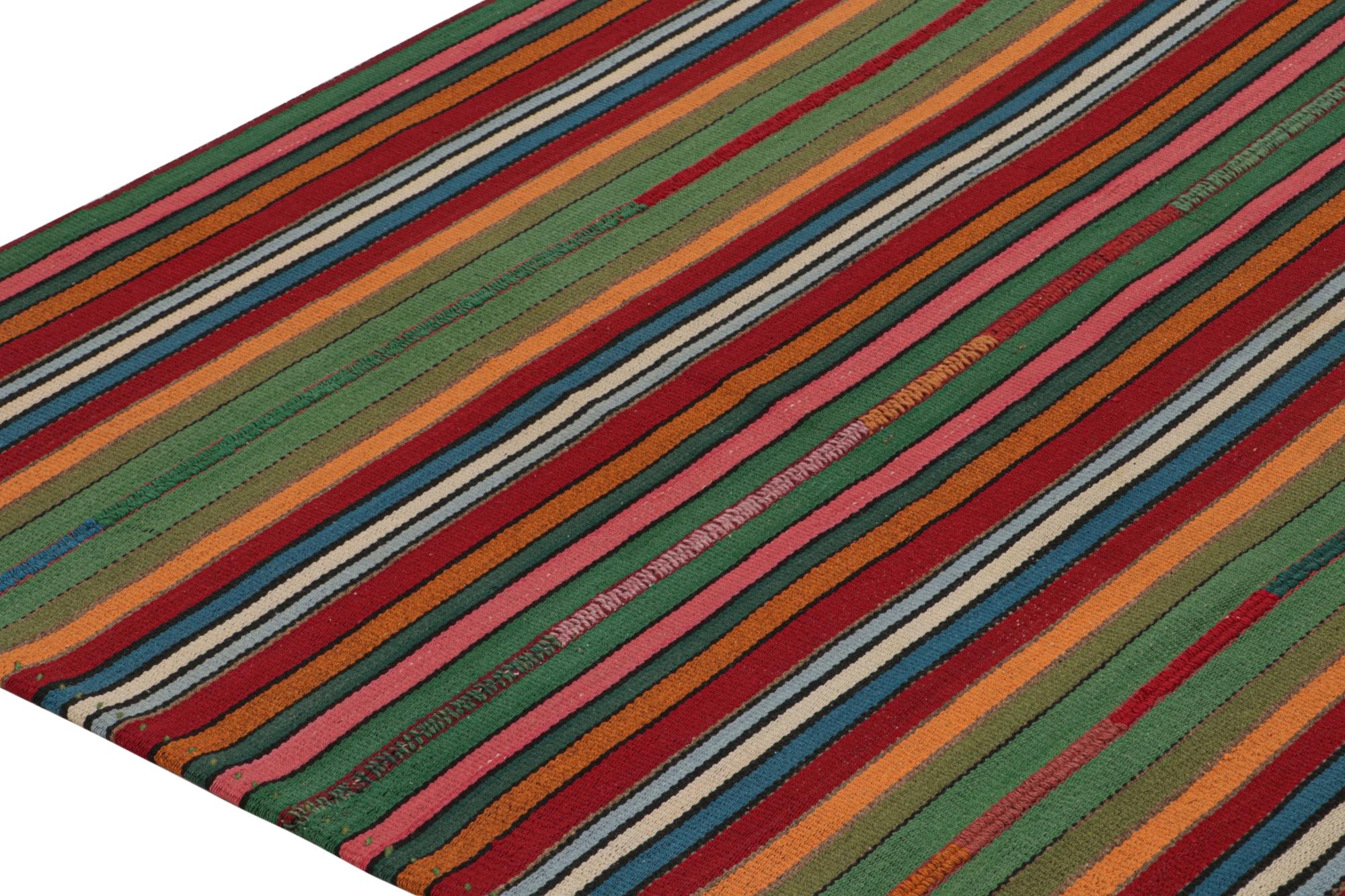 Mid-20th Century Vintage Bidjar Persian Jajim Kilim in Polychromatic Stripes For Sale