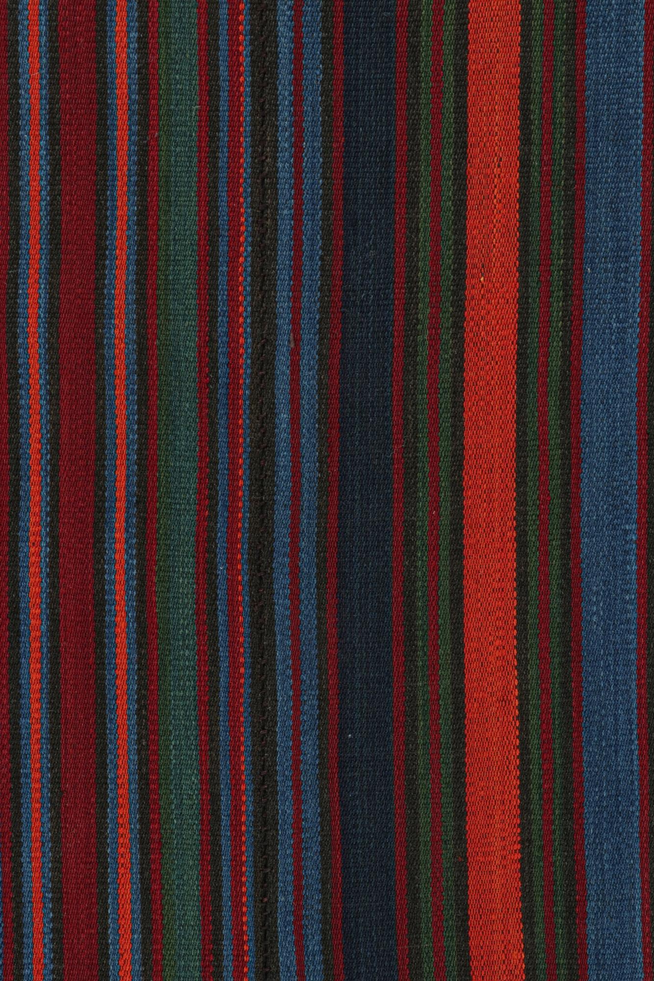 Tribal Vintage Bidjar Persian Jajim Kilim with Multicolor Stripes For Sale