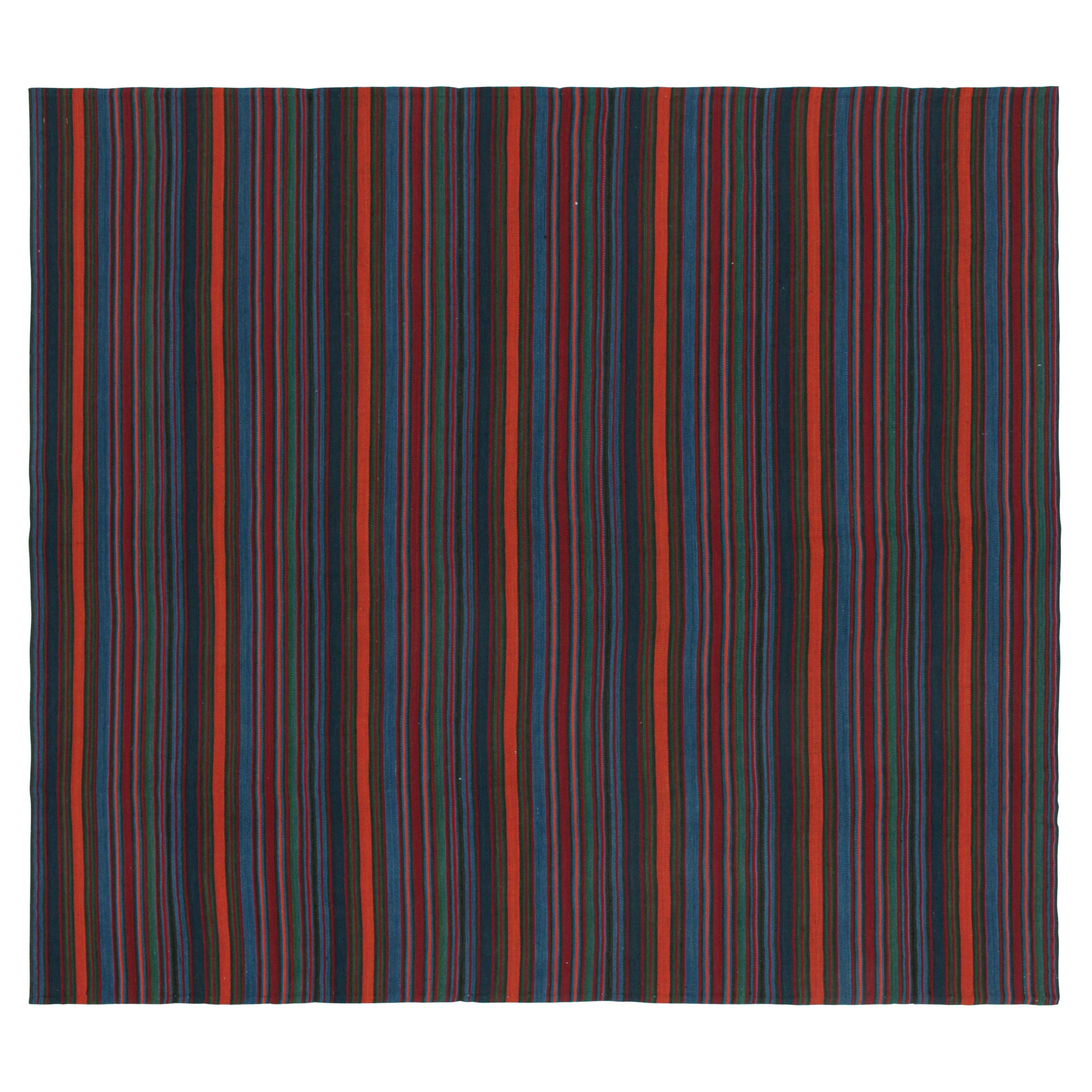 Kilim persiano Bidjar vintage con strisce multicolori