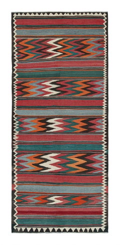 Bidjar Persischer Kelim in polychromen, geometrischen Mustern von Teppich & Kilim