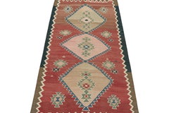 Vintage Bidjar Persian Kilim in Red with Medallions