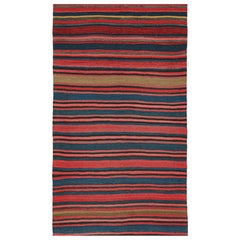 Vintage Bidjar Persischer Kelim in Rot mit mehrfarbigen Streifen