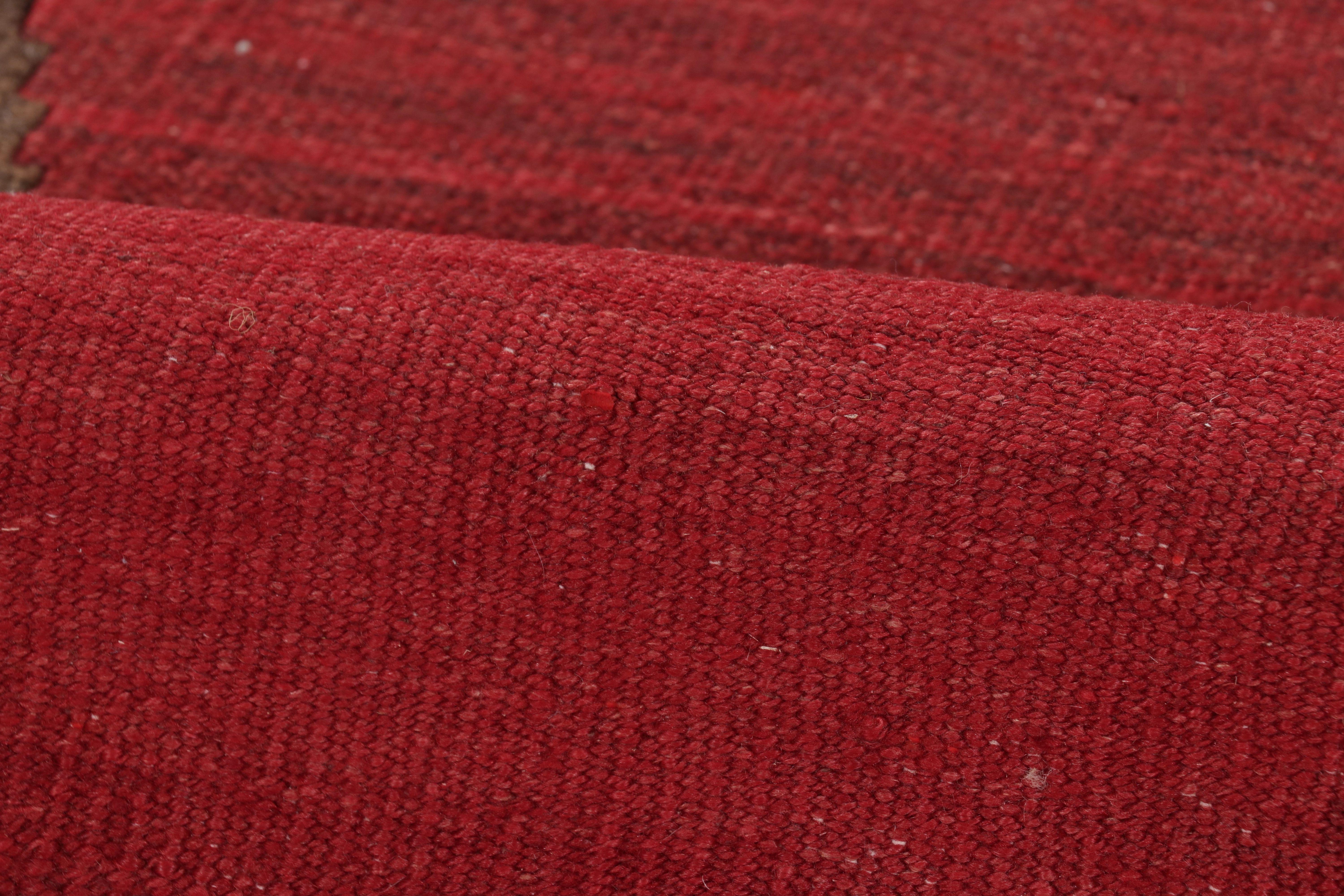 Mid-20th Century Vintage Bidjar Persian Kilim, Rich Red Open Field and Brown Border - Rug & Kilim