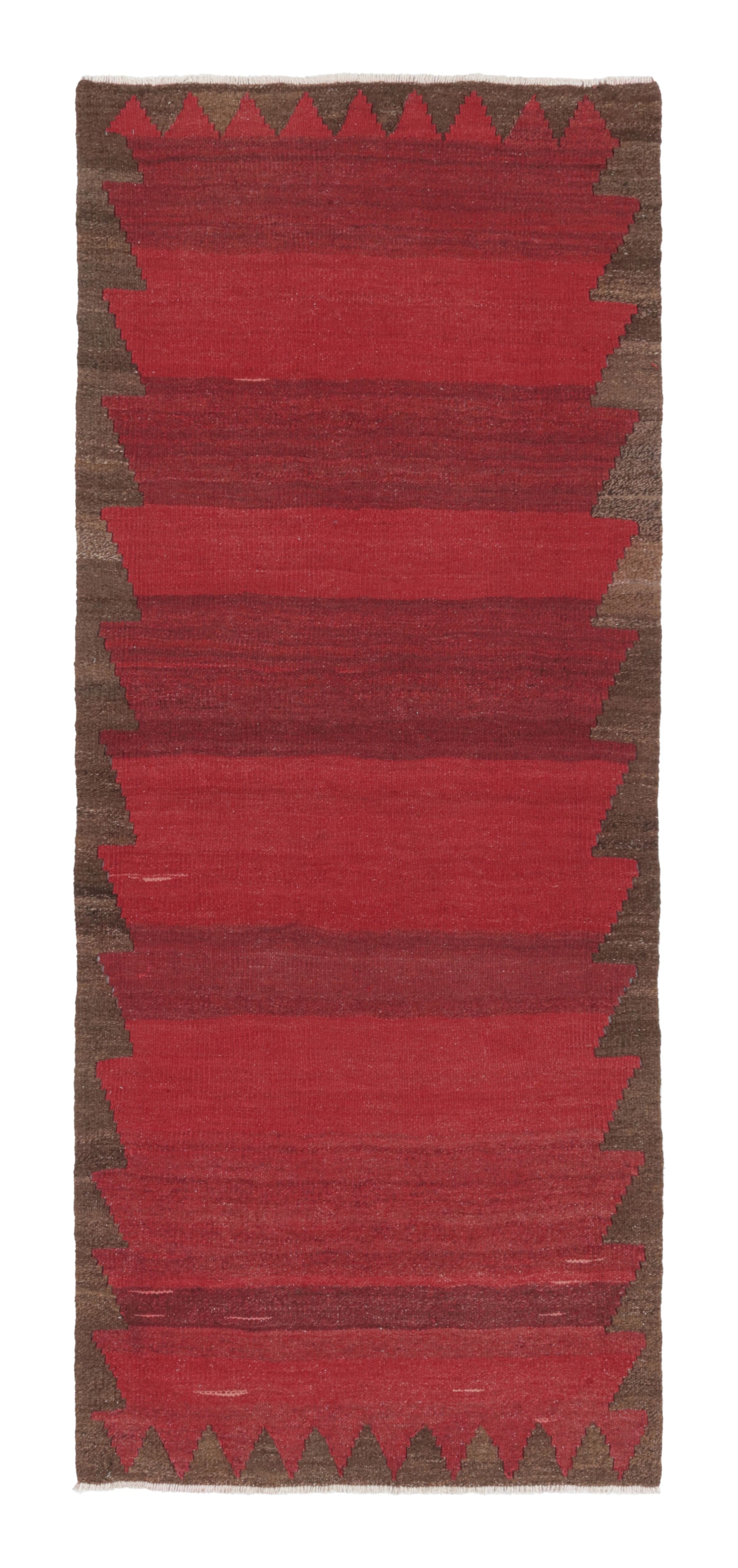 Vintage Bidjar Persischer Kelim, reiches rotes offenes Feld und braune Bordüre - Rug
Kilim