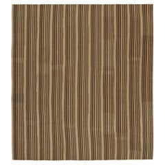 Bidjar Persischer Kelim-Teppich in Beige mit braunen Streifen von Teppich & Kilim