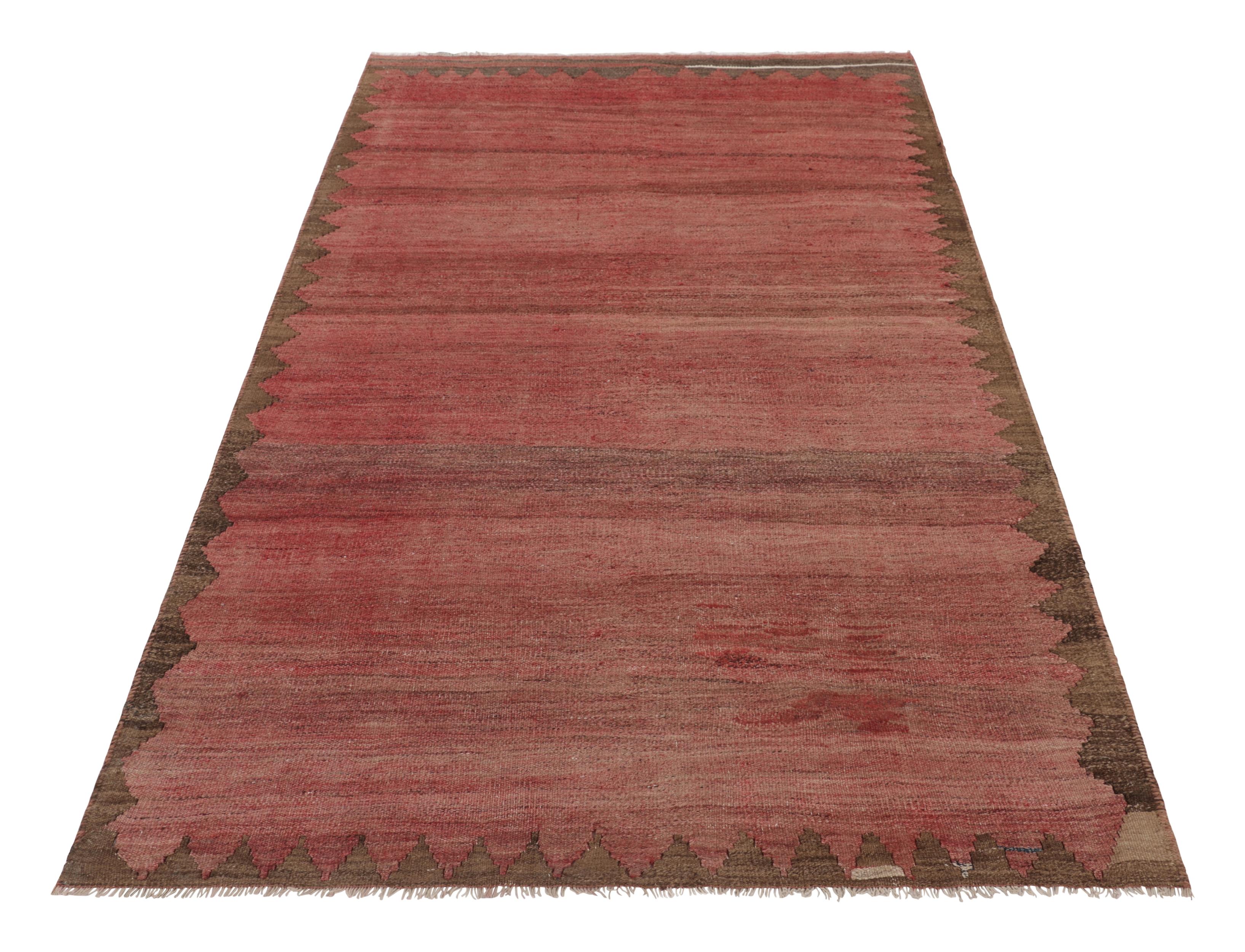 Vintage Bidjar Persian Kilim, Solid Rug in Pink and Brown Tones - Rug & Kilim (Handgewebt) im Angebot