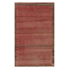 Vintage Bidjar Persian Kilim, Solid Rug in Pink and Brown Tones - Rug & Kilim