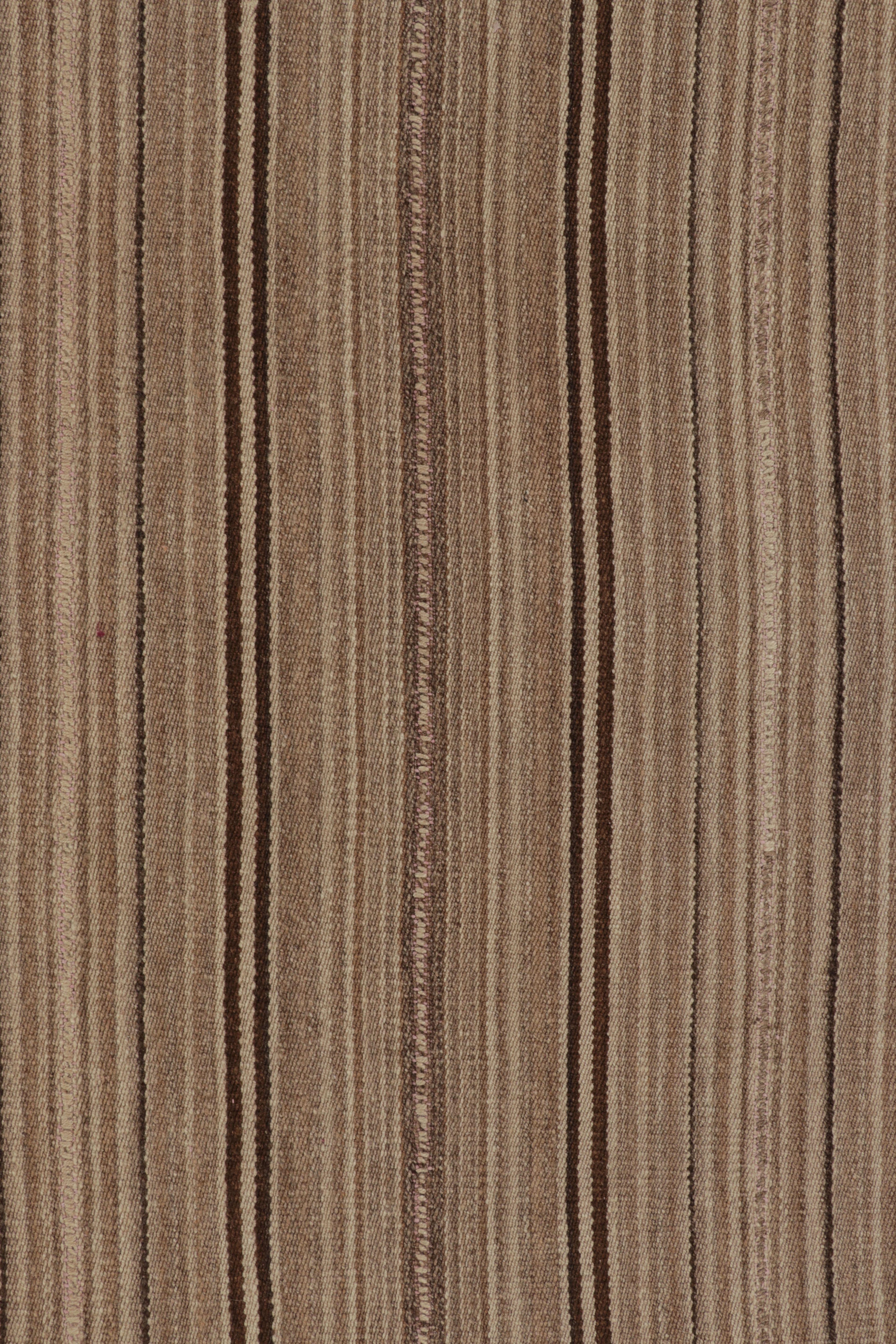 Vintage Bidjar Persa Kilim, Alfombra Tribal de Rayas Marrones Tejido a mano en venta