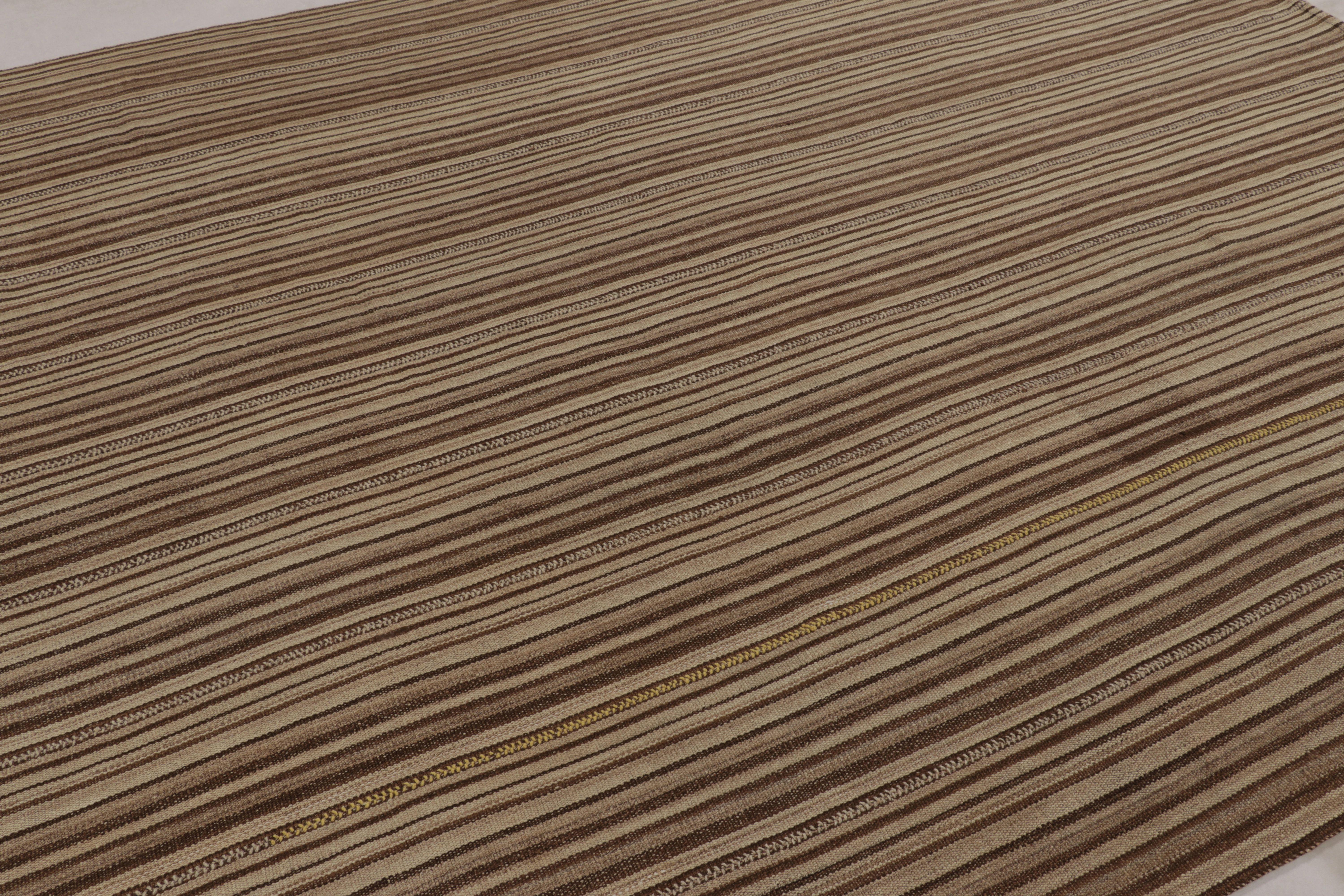 Vintage Bidjar Persischer Kilim, Stammes-Teppich in braunen Streifen (Mitte des 20. Jahrhunderts) im Angebot