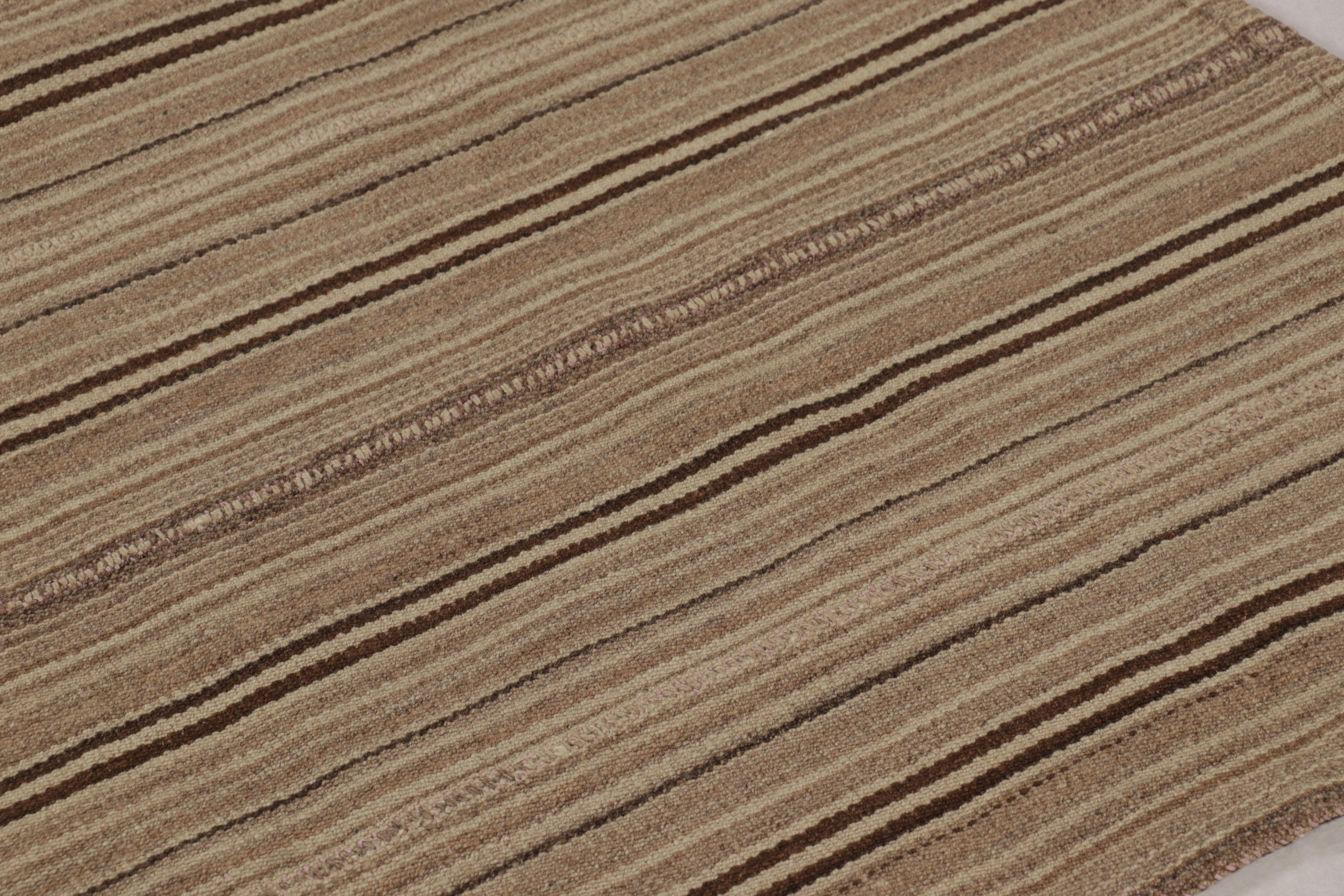 Vintage Bidjar Persa Kilim, Alfombra Tribal de Rayas Marrones Lana en venta