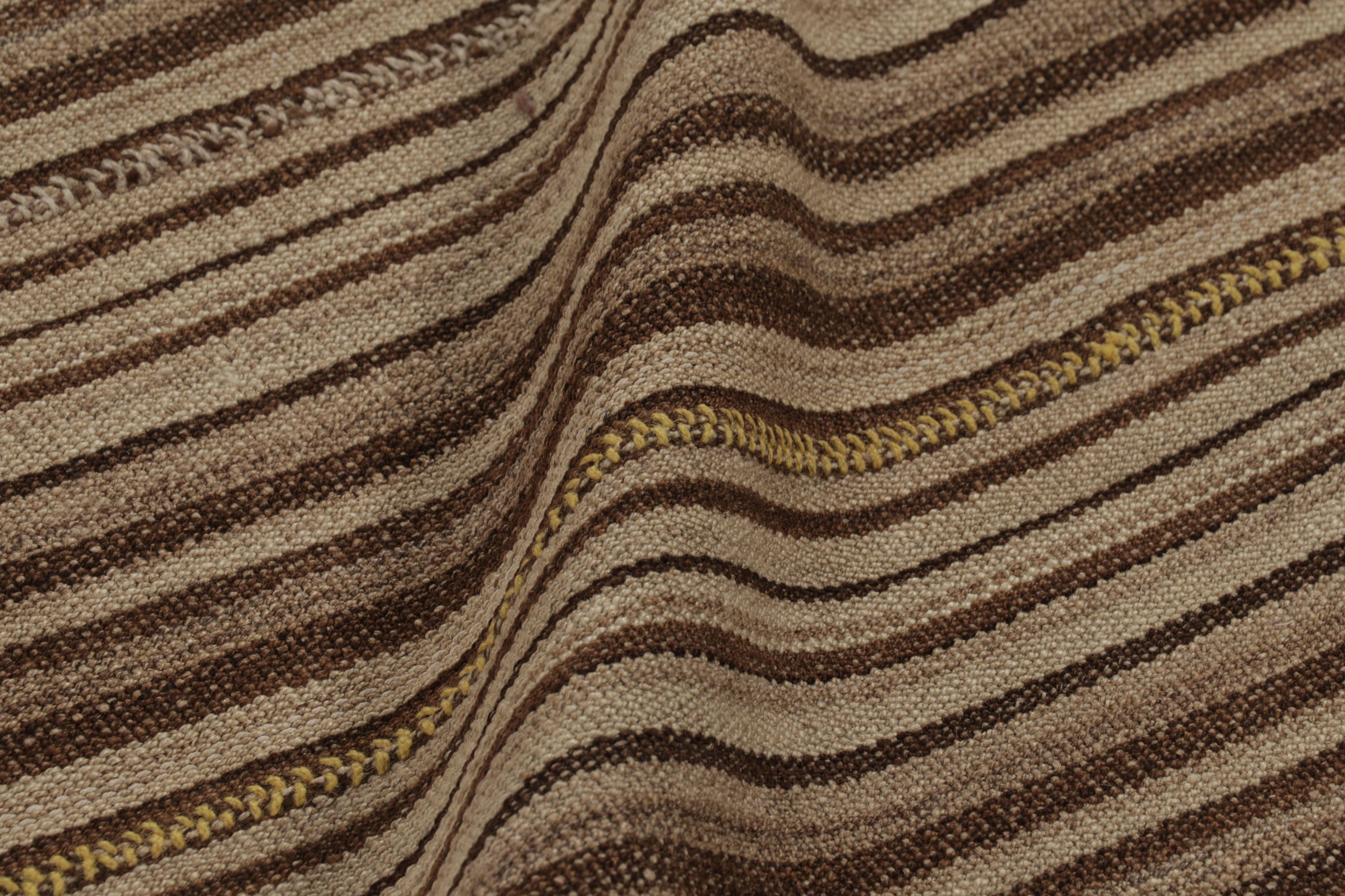 Vintage Bidjar Persischer Kilim, Stammes-Teppich in braunen Streifen (Wolle) im Angebot