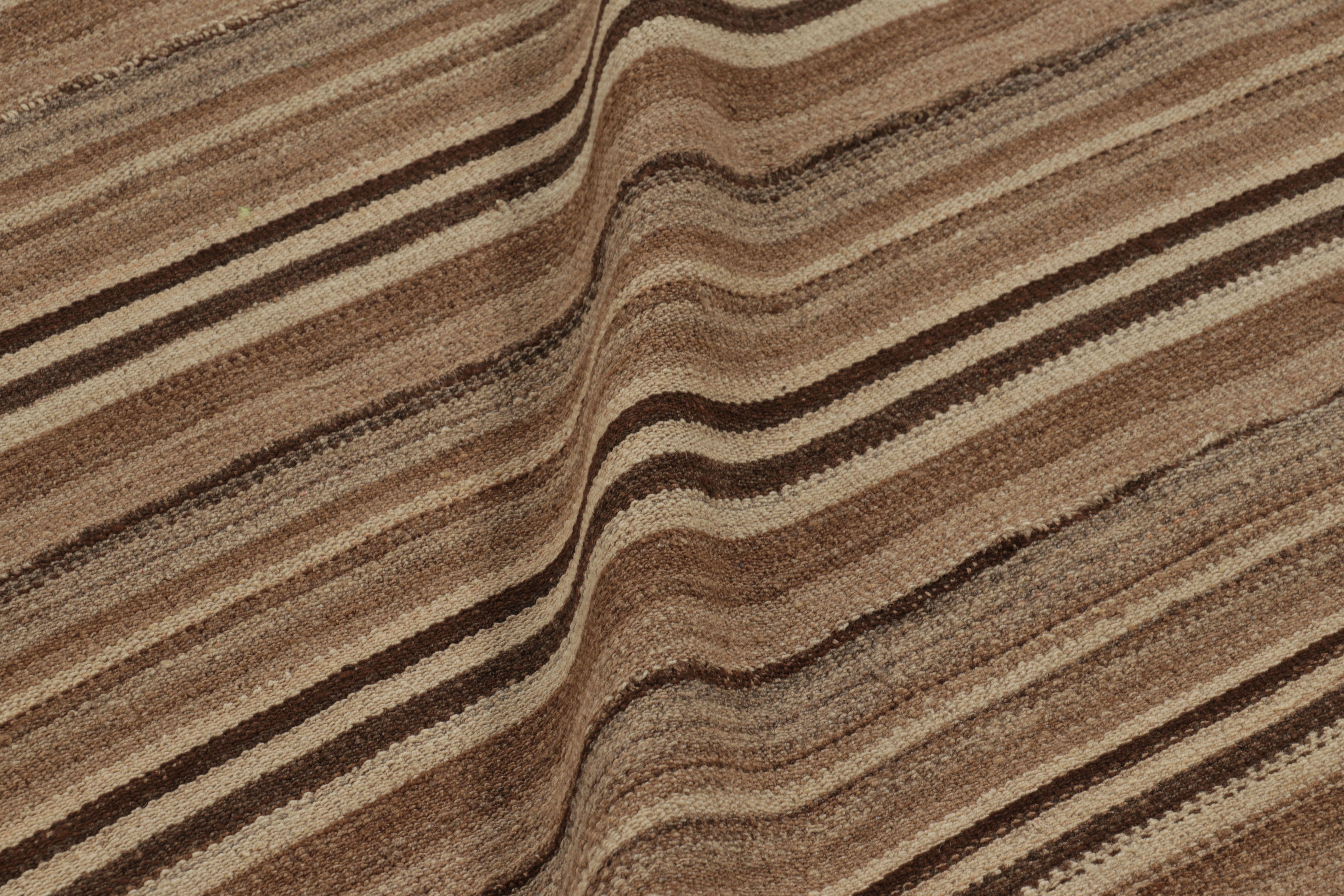 Vintage Bidjar Persischer Kilim, Stammes-Teppich in braunen Streifen (Wolle) im Angebot