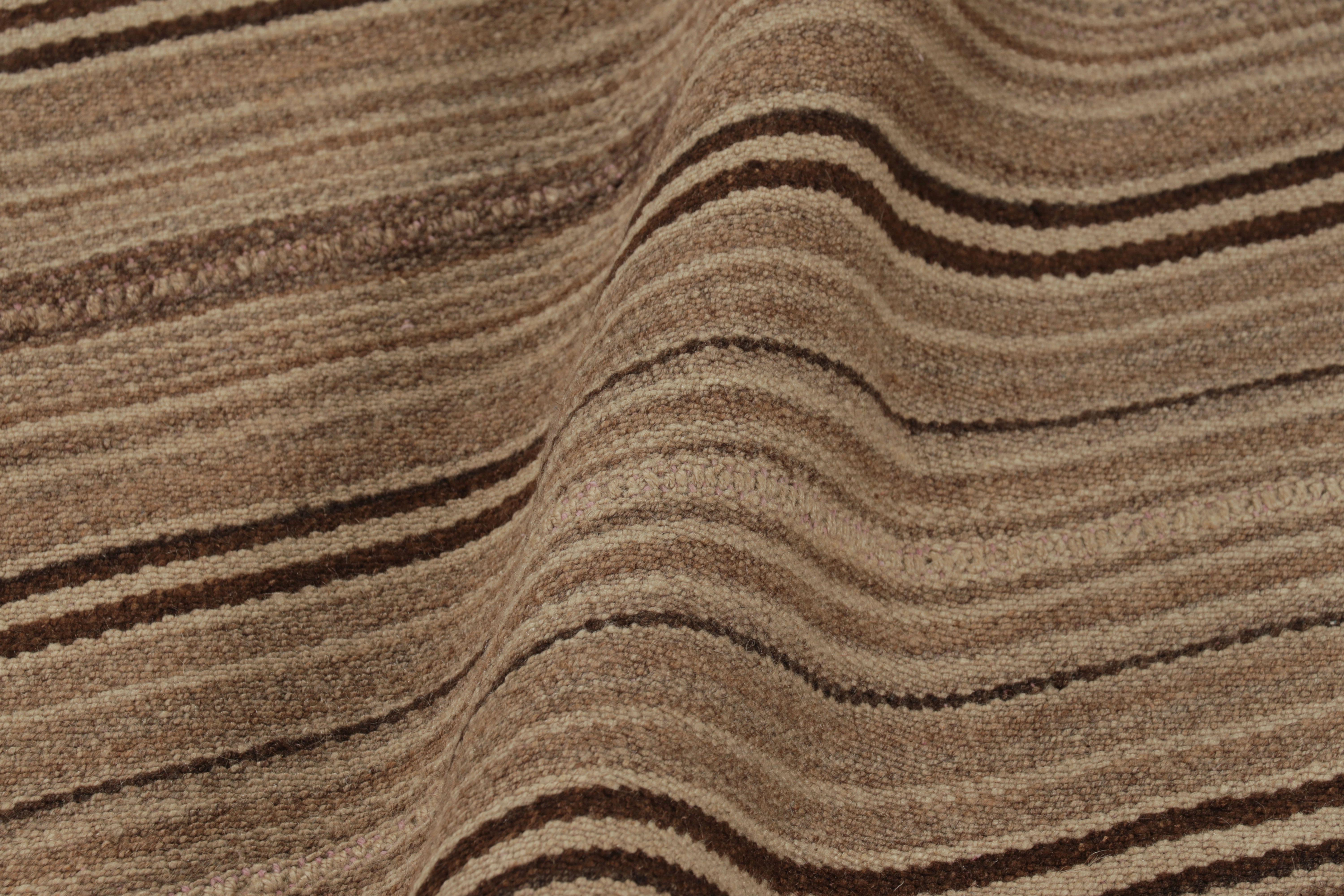 Vintage Bidjar Persa Kilim, Alfombra Tribal de Rayas Marrones en venta 1