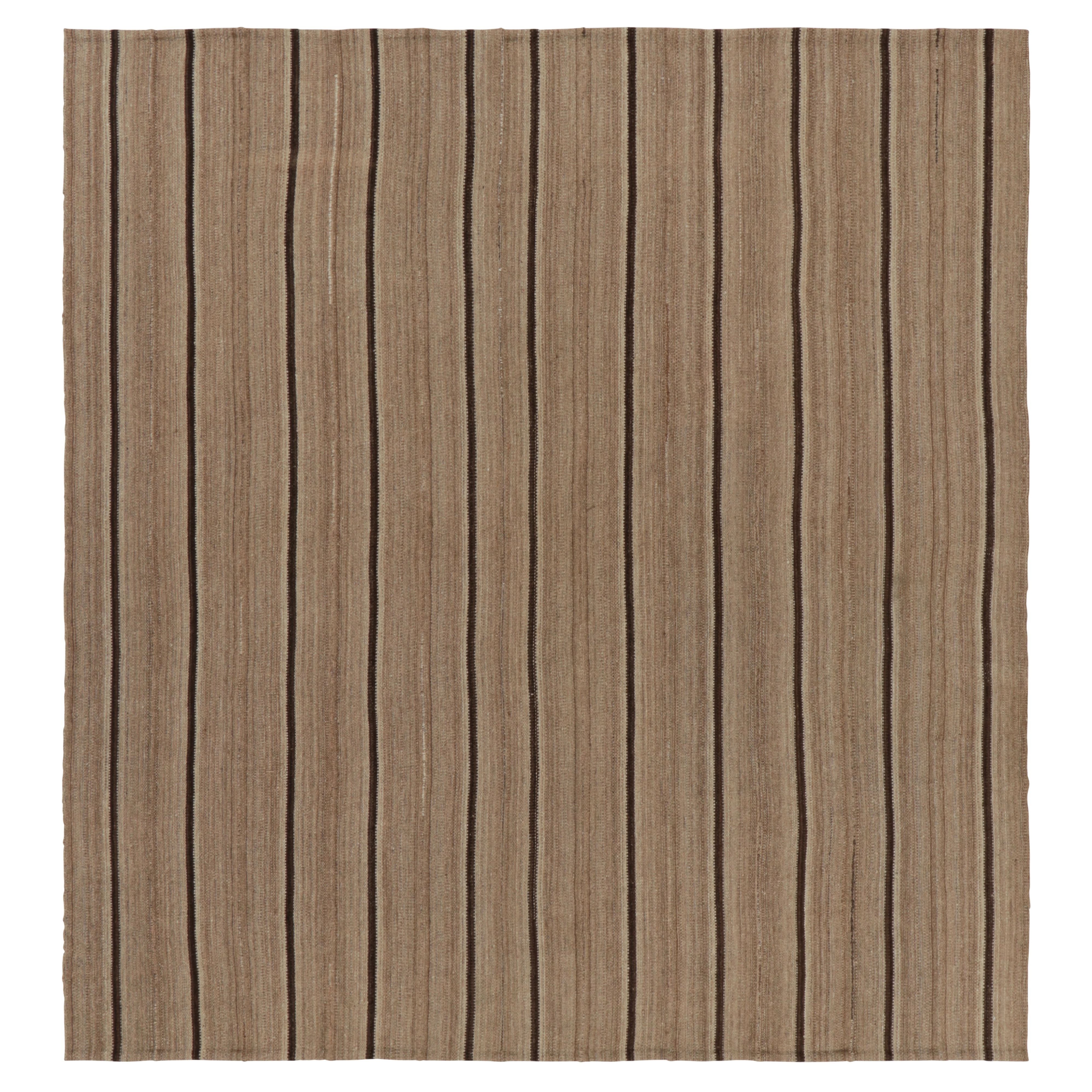 Vintage Bidjar Persischer Kilim, Stammes-Teppich in braunen Streifen