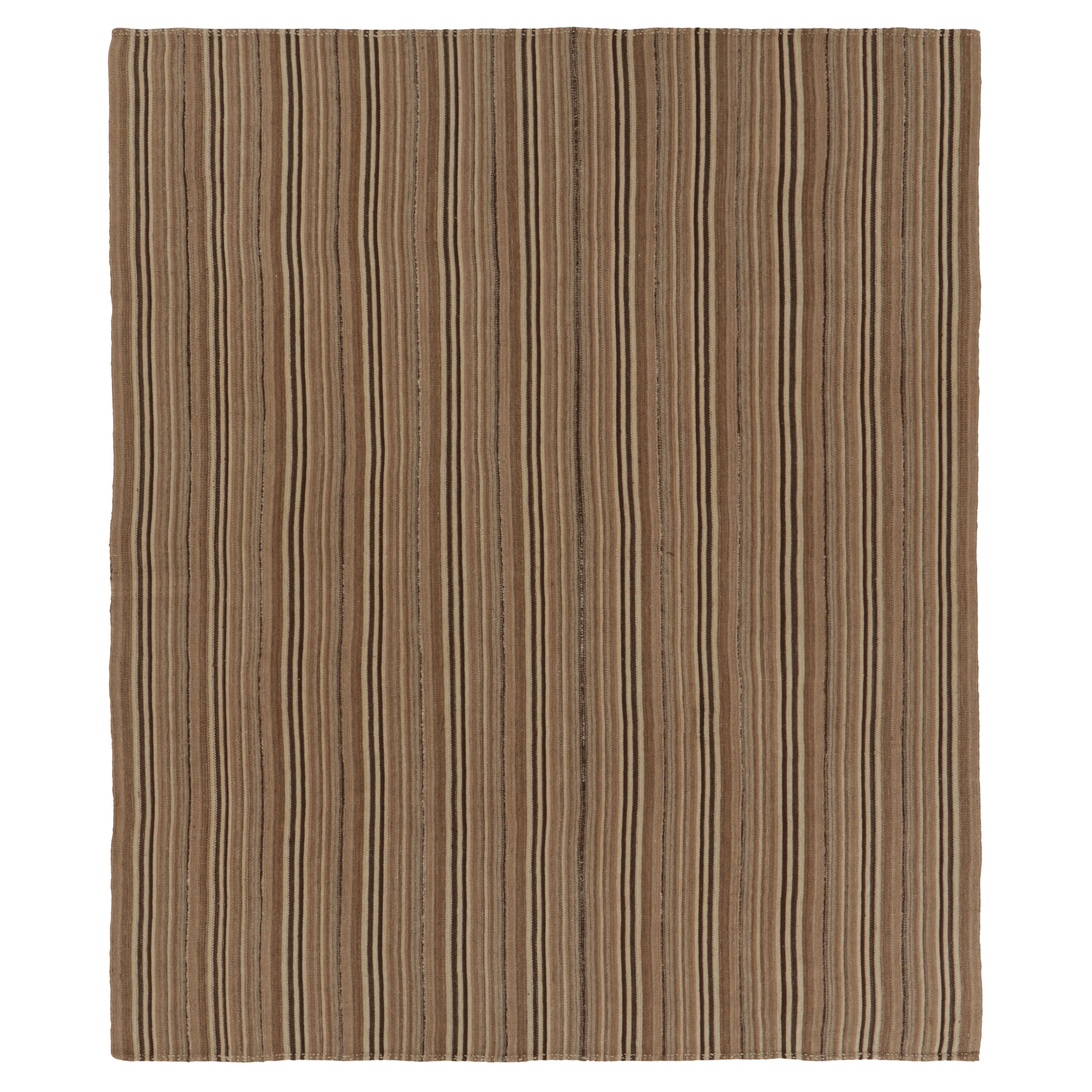 Vintage Bidjar Persischer Kilim, Stammes-Teppich in braunen Streifen