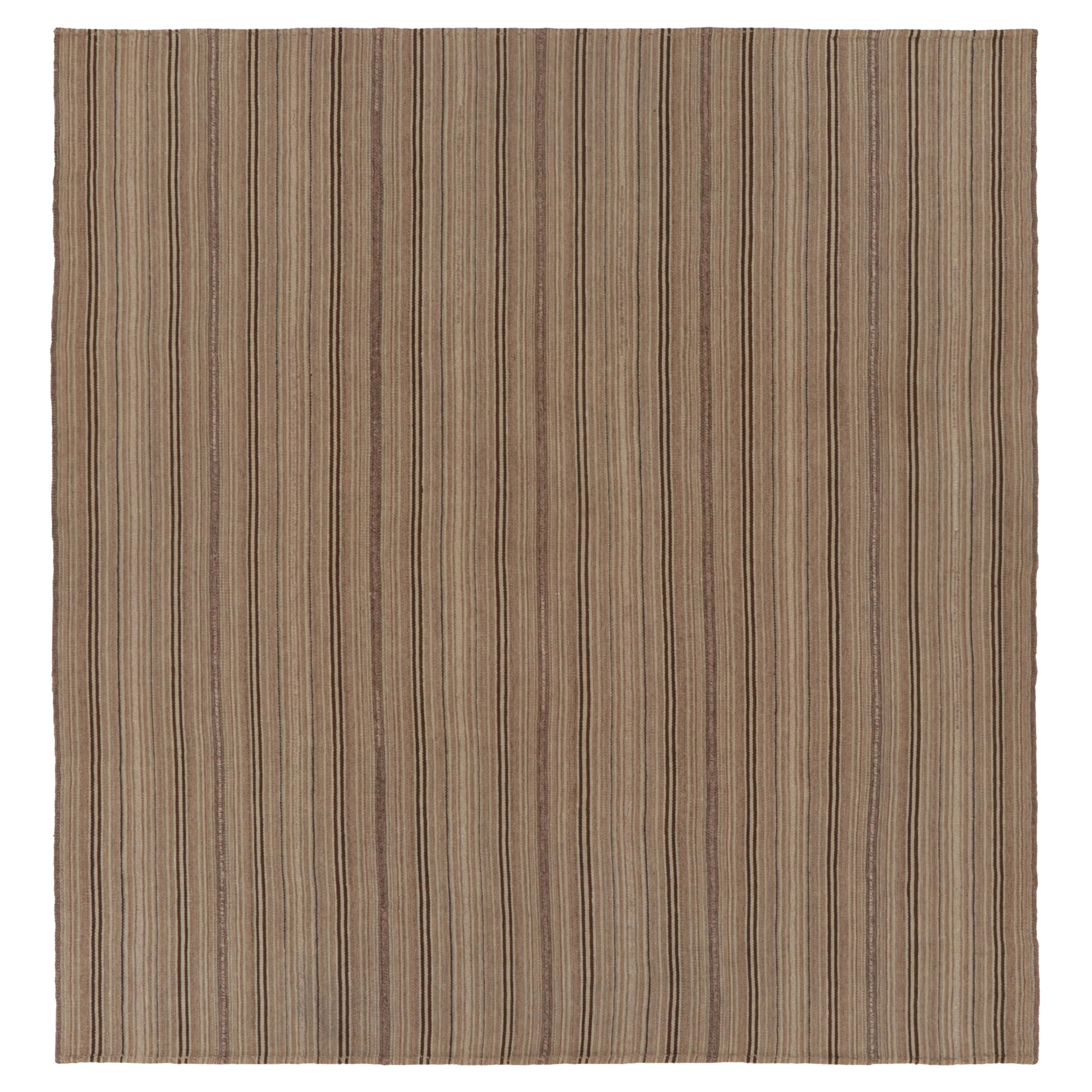 Vintage Bidjar Persian Kilim, tappeto tribale a strisce marroni